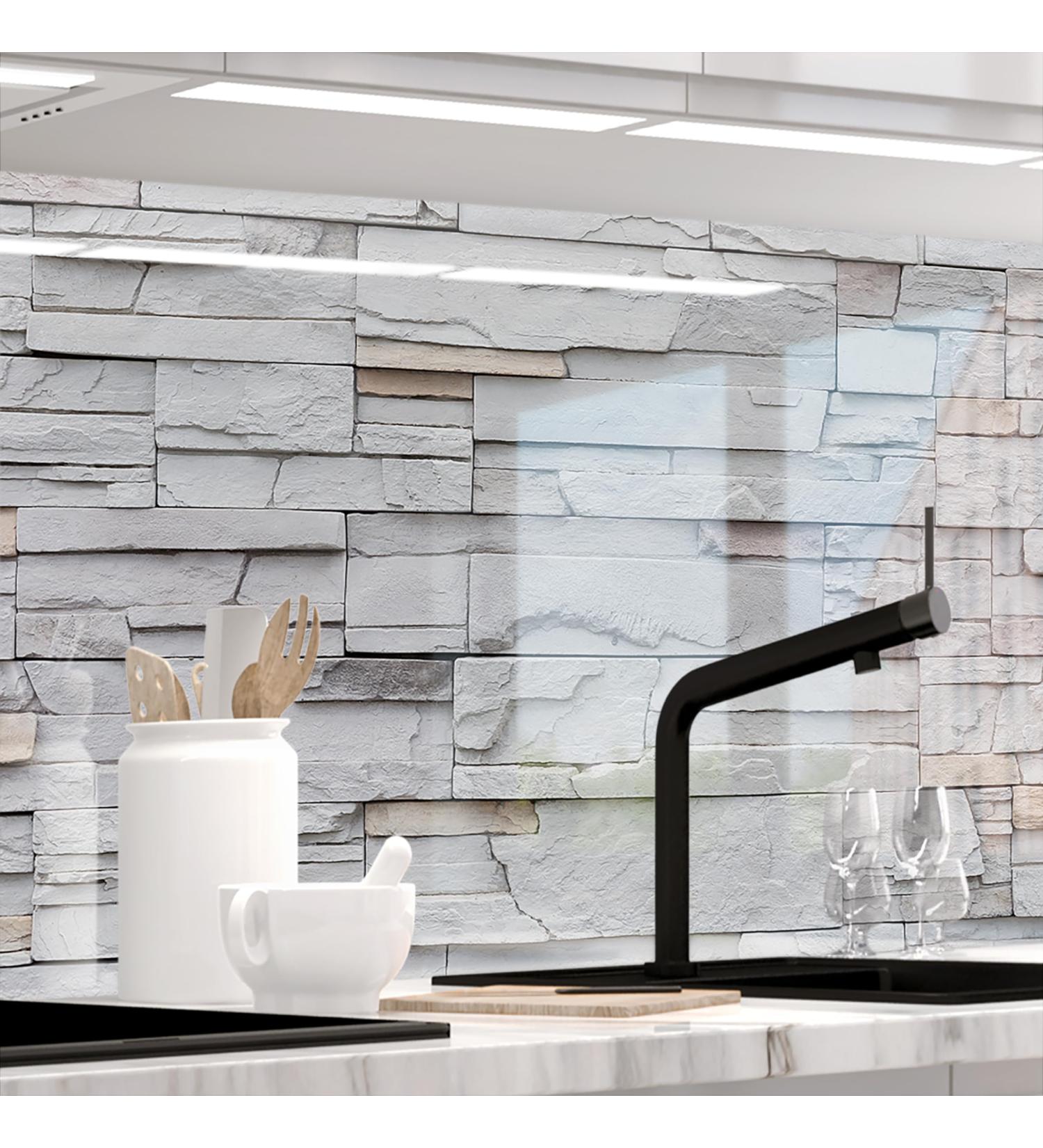 Premium Self-Adhesive Glass Look Stickers for Kitchen - Fracture Stone Wall Design - 60x220cm - Durable PET Material - Buy Online on GoSupps.com