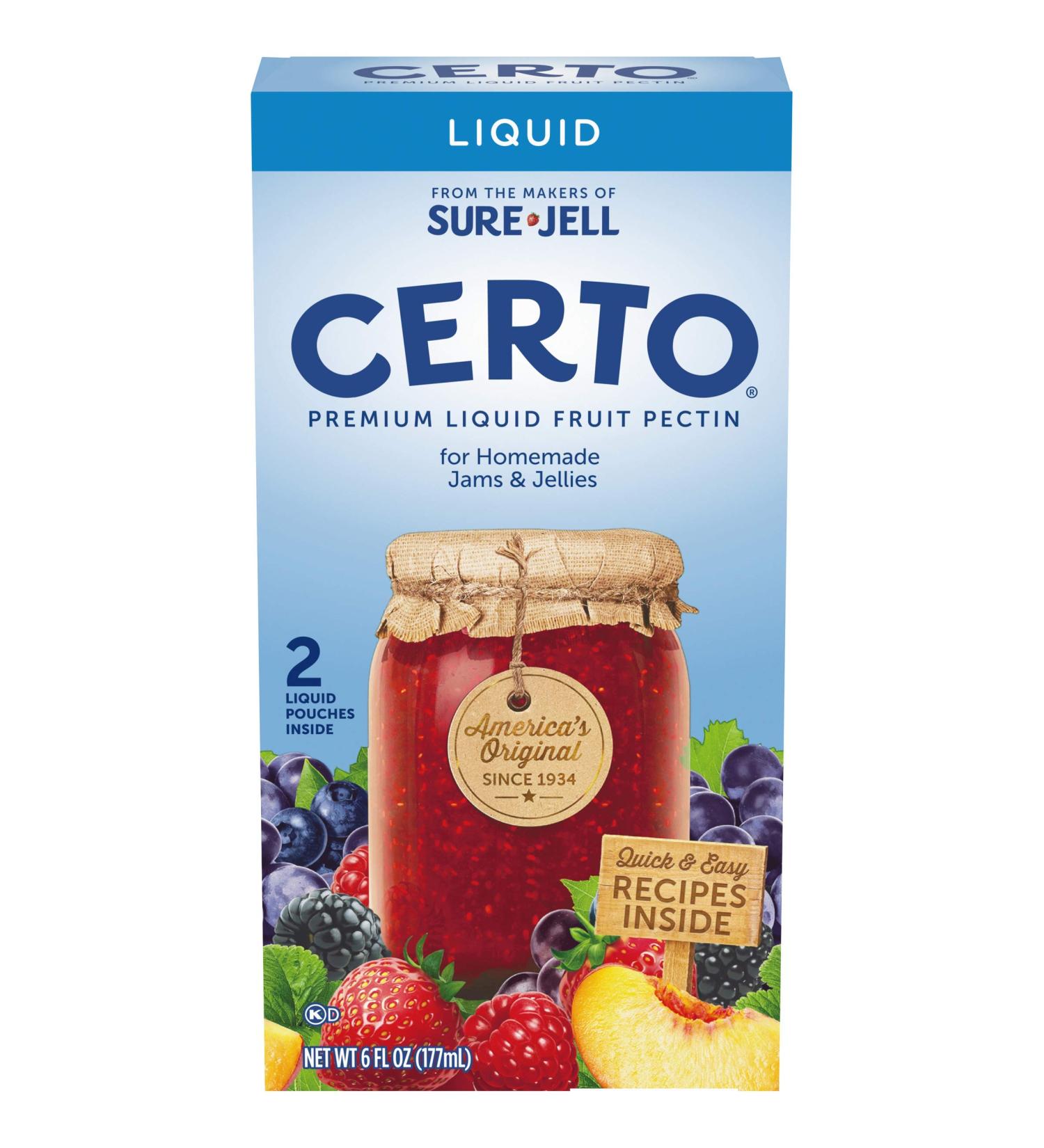 Certo Premium Liquid Fruit Pectin (6 fl oz Boxes, Pack of 4)