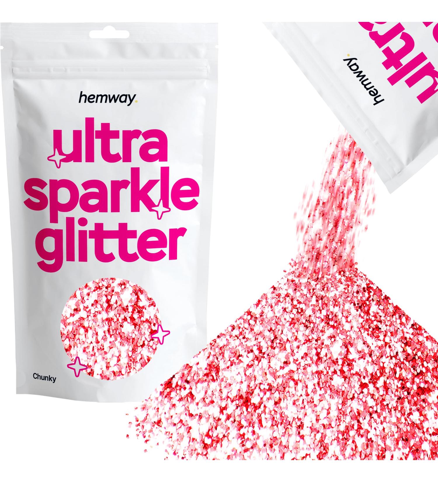 Hemway Ultra-Schein Light Rose Gold Chunky Glitter 100g - Cosmetic Safe for Epoxy Resin Art Weddings & Decorations - Buy Online on GoSupps.com