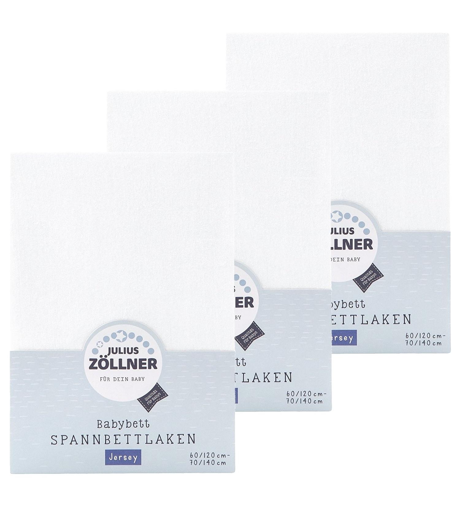 Julius Zllner Fitted Sheet Jersey 70x140/60x120 - White Pack of 3 | Premium Quality for International Shipping - Buy Online on GoSupps.com