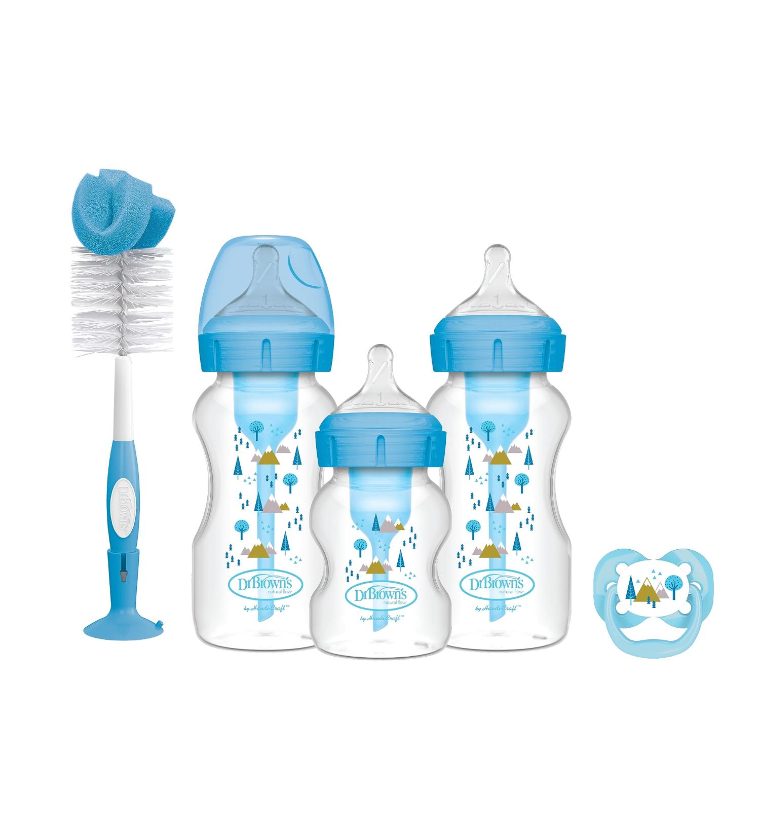 Dr. Brown's Options+ Anti-Colic Baby Bottle Gift Set in Blue - Natural Flow Technology - Buy Online on GoSupps.com