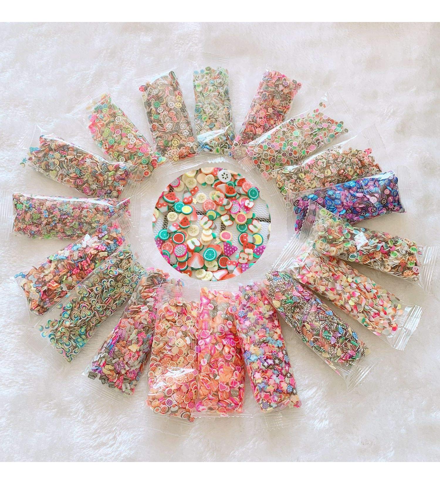 Buy Nail Angel 18 Bags Mixed Polymer Clay Slices - Fruit Cake & Flower Designs for Crafting | Ideal for DIY Projects & Jewelry Making - Buy Online on GoSupps.com