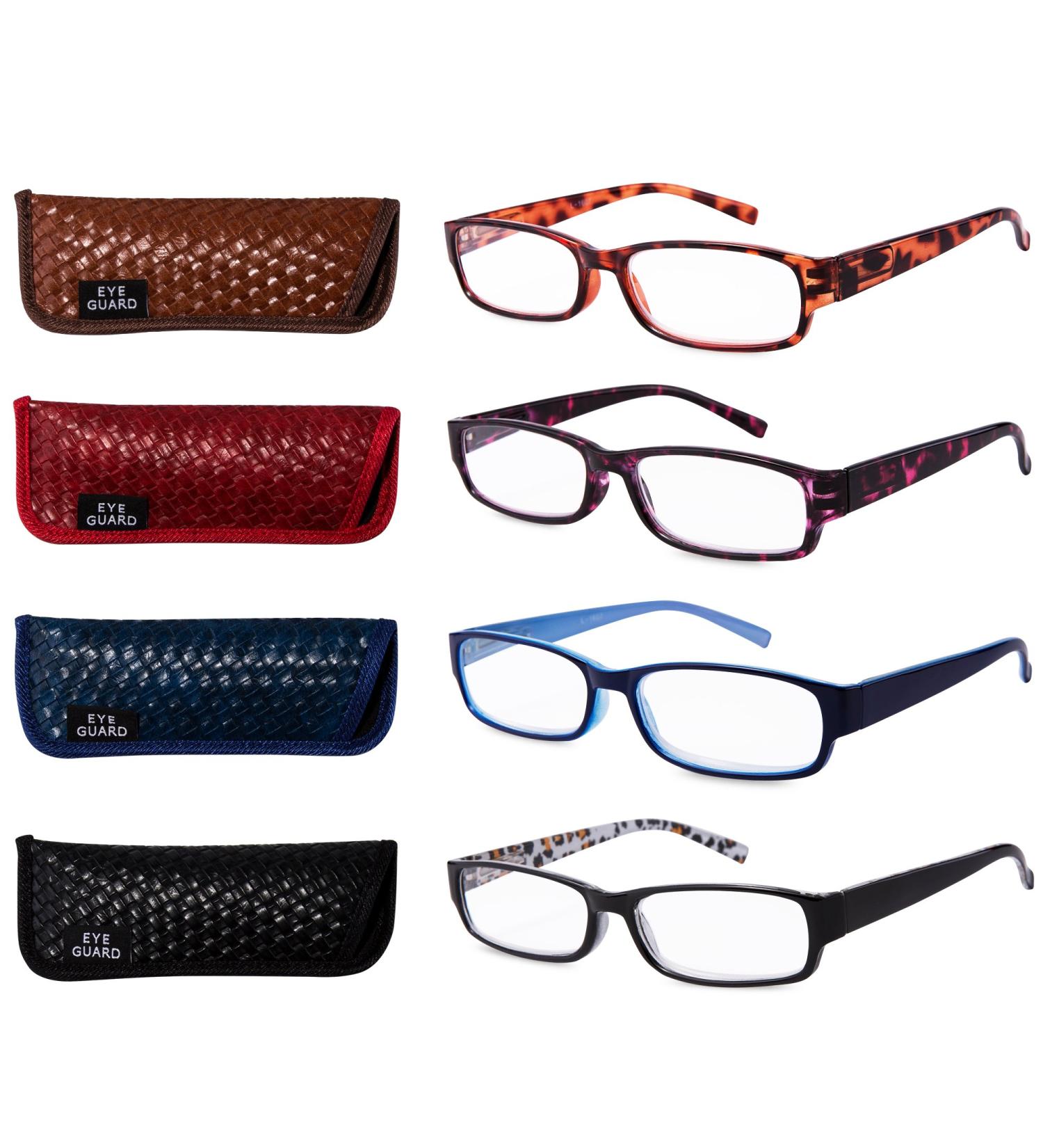 EYEGUARD Women's Reading Glasses 4 Pack - Beautiful Patterns - 2.00 Magnification - Buy Online on GoSupps.com