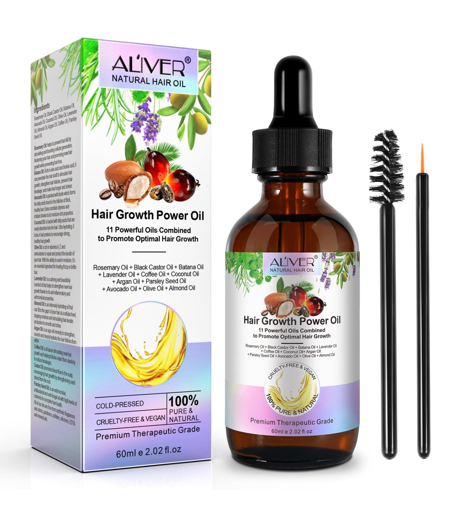 SIKOT Hair Growth Oil With Rosemary Oil Castor Oil Batana Oil and Coconut Oil Mixed Hair Growth Oil to Help Hair Grow Hair Oil for Helps to Grow Hair Strengthen Hair and Get Healthy Scalp - 60ML - Buy Online on GoSupps.com