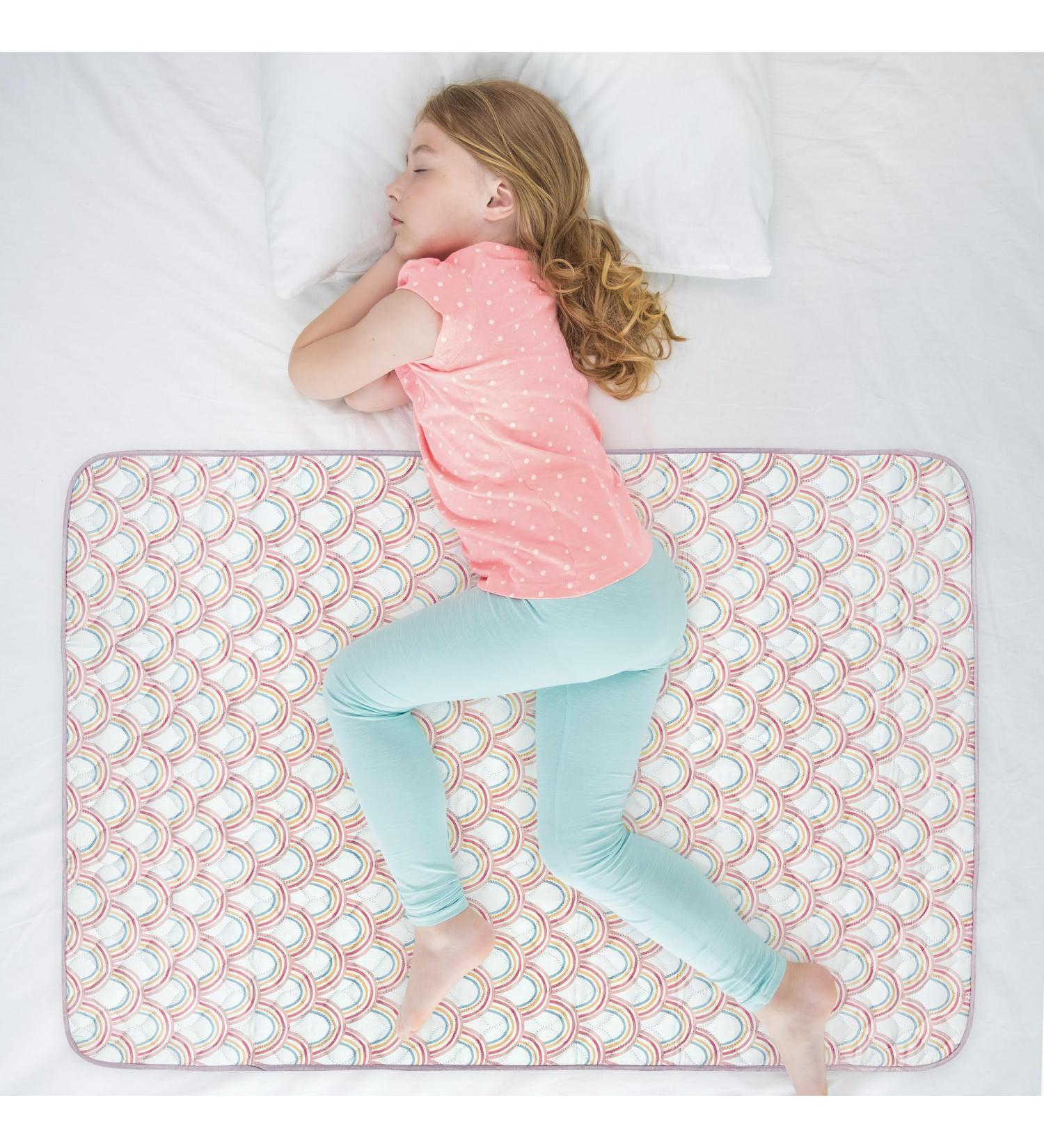 Wovenx Bio-Incontinence Inserts for Kids & Toddlers - 5-Layer Waterproof Reusable Bedwetting Solutions for Double to Full Beds - Rainbow Design - Buy Online on GoSupps.com