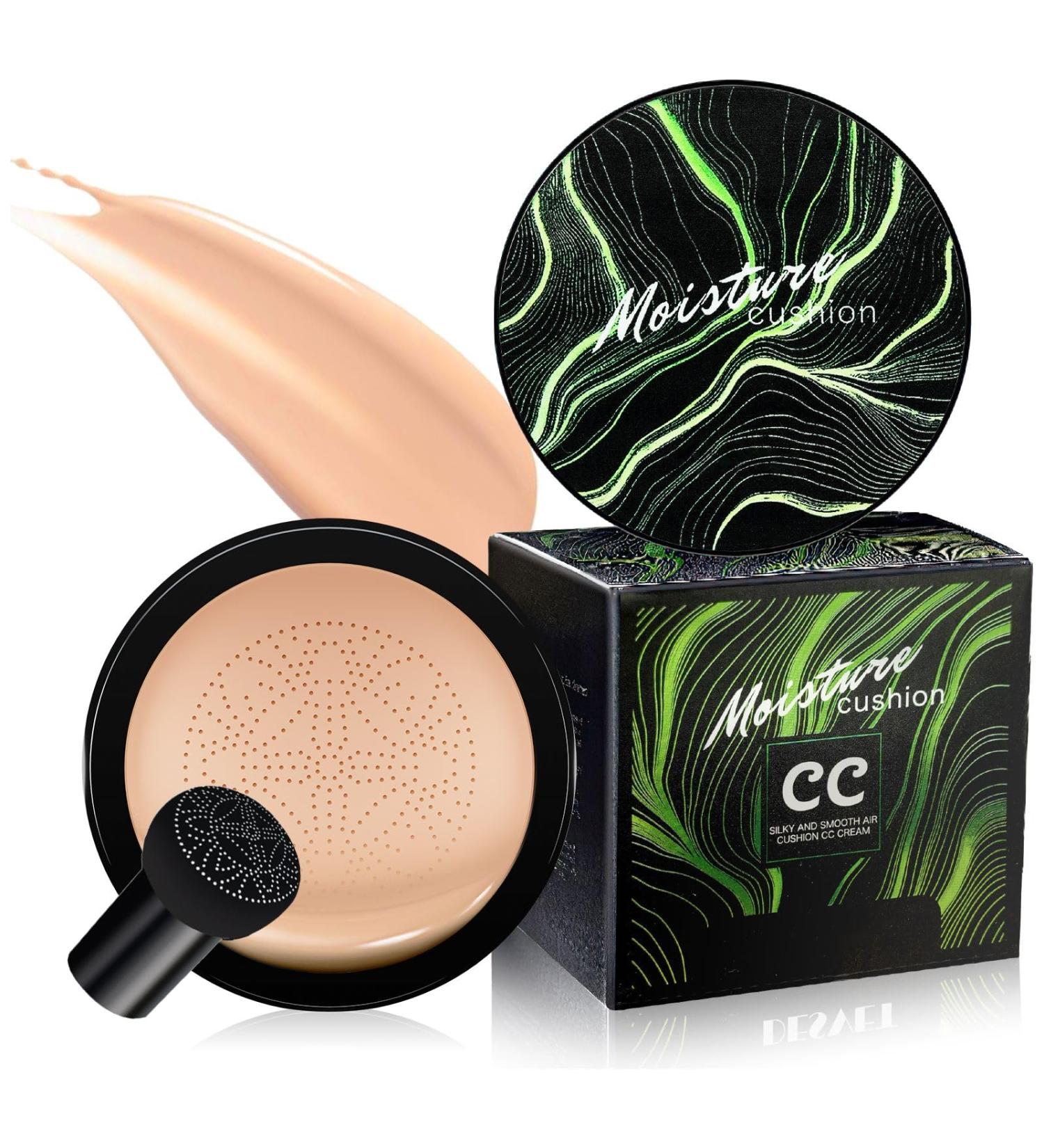 Air Cushion CC Cream - 2-in-1 BB Foundation for Mature Skin Moisturizing Full-Coverage Concealer with Brightening & Long-Wear Formula to Even Skin Tone (Natural) - Buy Online on GoSupps.com