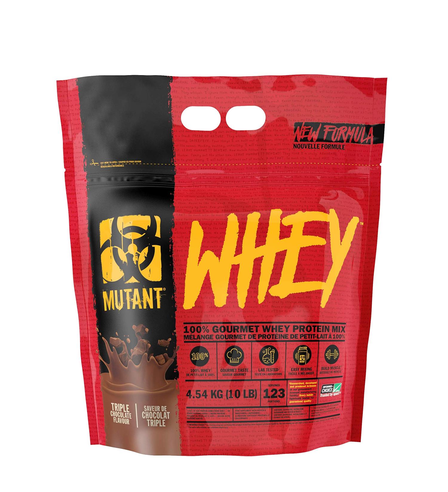 Buy Mutant Whey Protein Powder - Muscle-Building Triple Chocolate Flavor - 4.54 kg | Enriched with Enzymes for Optimal Performance - International Shipping Available - Buy Online on GoSupps.com