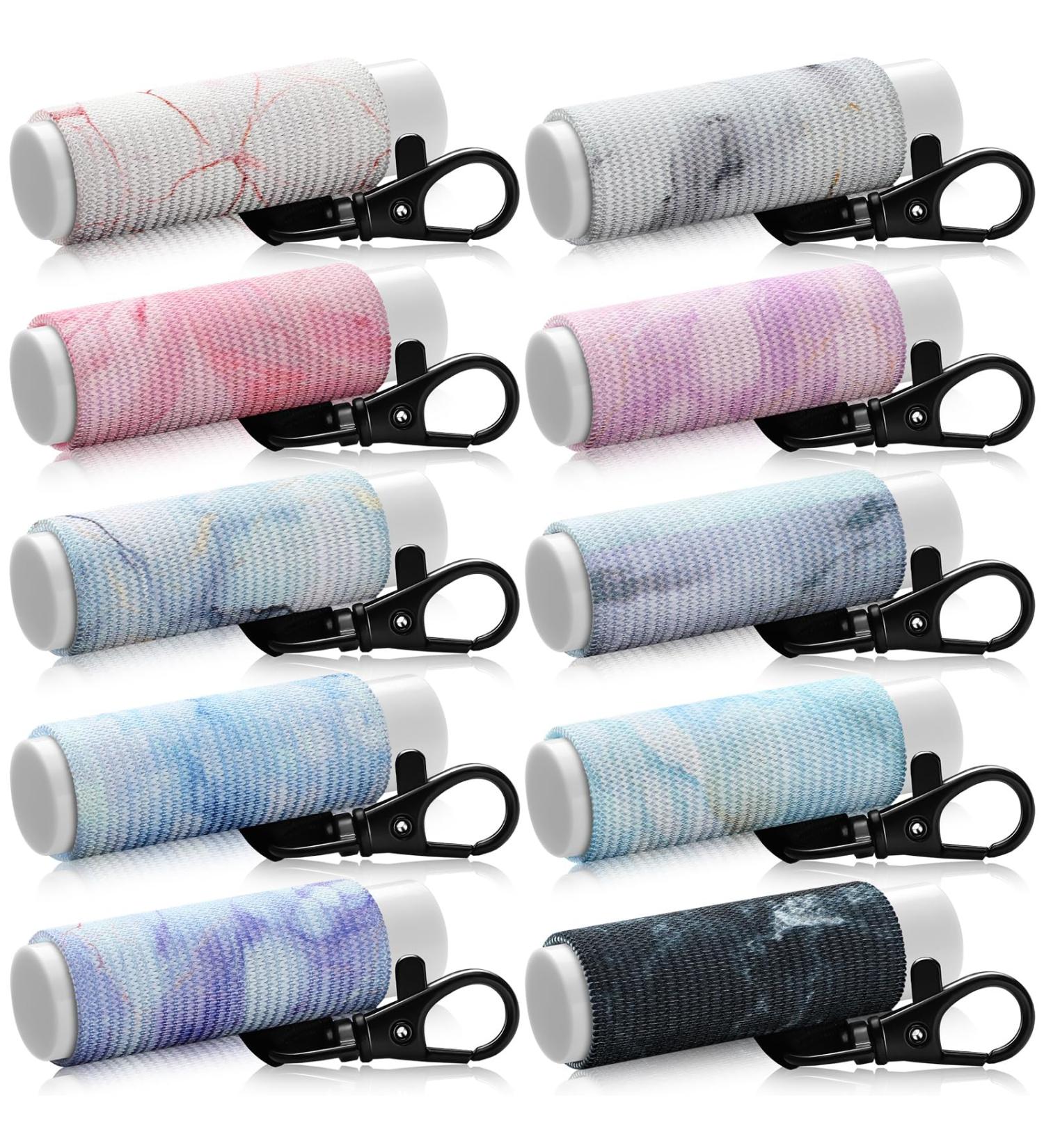 Sureio 10 Pack Lip Balm Holder Keychain - Compact Clip-On Lipstick & Lip Gloss Holder in Marble Style | Ideal for Travel & Storage - Buy Online on GoSupps.com