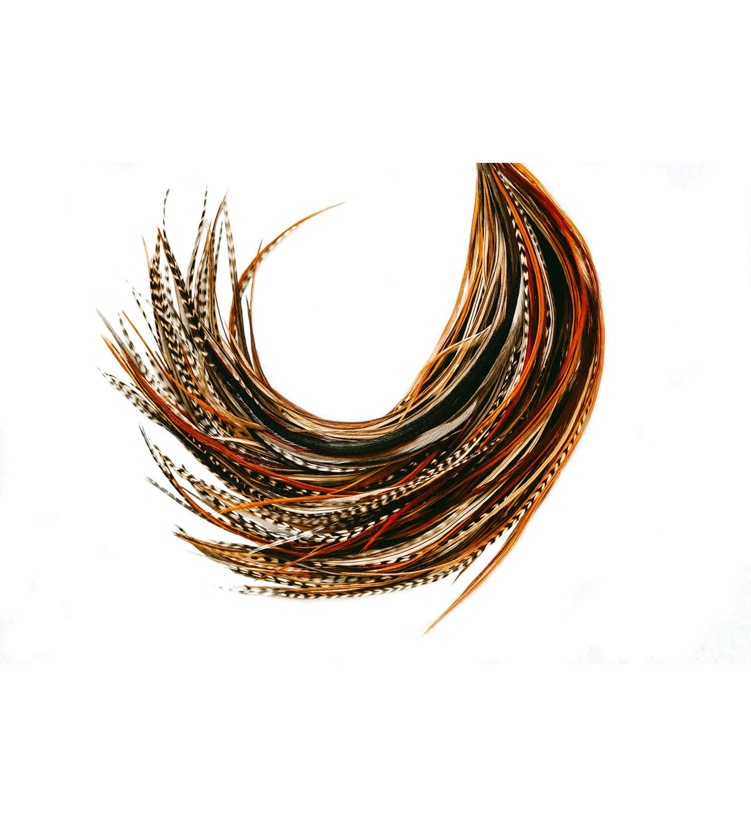 Natural Color Hair Feathers for Extension DIY Kit - 21 Feathers 9-14 Long - Eye-Catching Design - 100% Real Rooster Feathers - Professional Grade - Buy Online on GoSupps.com