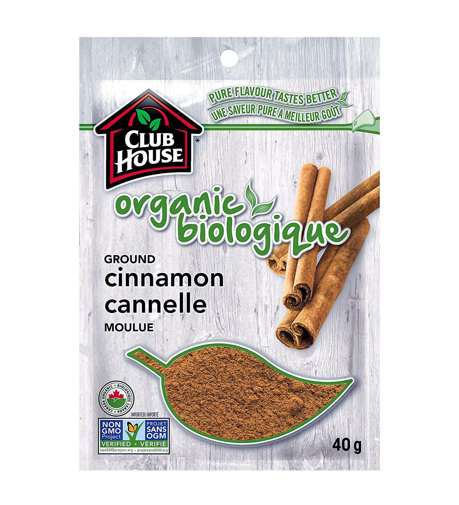 Club House Quality Natural Herbs & Spices Organic Ground Cinnamon 40g - Buy Online on GoSupps.com