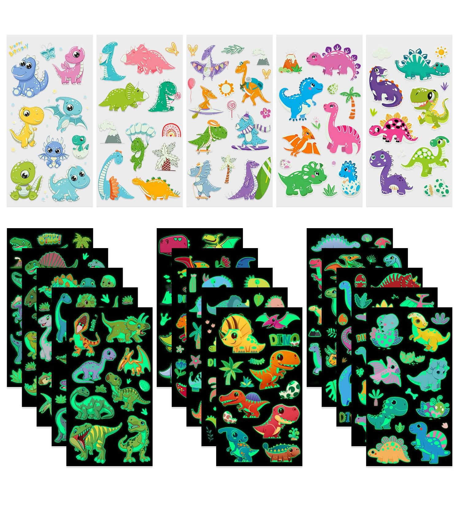 Dinosaurs Tattoos for Kids - 236 Luminous Dino Patterns, Waterproof Glow in The Dark Temporary Tattoos Stickers - Party Supplies for Boys and Girls (20 Sheets) - Buy Online on GoSupps.com