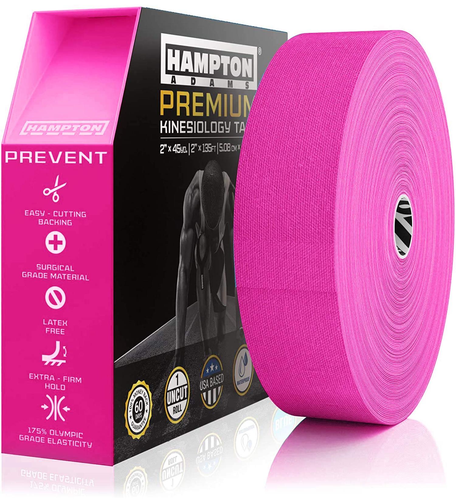 135ft Waterproof Kinesiology Tape Roll for Knee, Muscle, Wrist, Shoulder, Back - Pink | Premium Therapeutic Elastic Tape - Buy Online on GoSupps.com