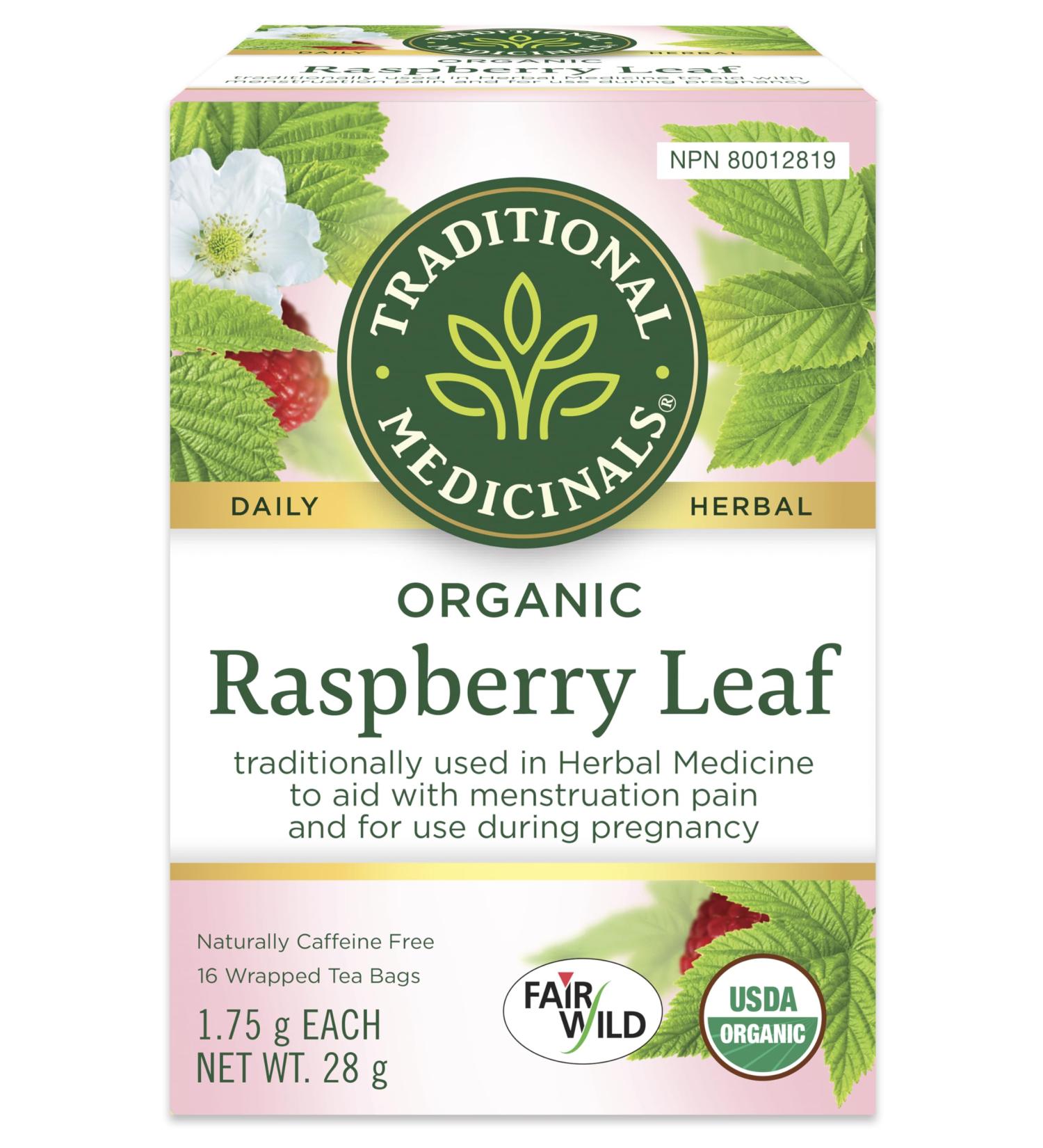 Traditional Medicinals - Organic Raspberry Leaf Herbal Women's Tea (Pack of 1) - Sustainably Sourced Fair Wild Red Raspberry Leaf - 16 Tea Bags Total - Buy Online on GoSupps.com