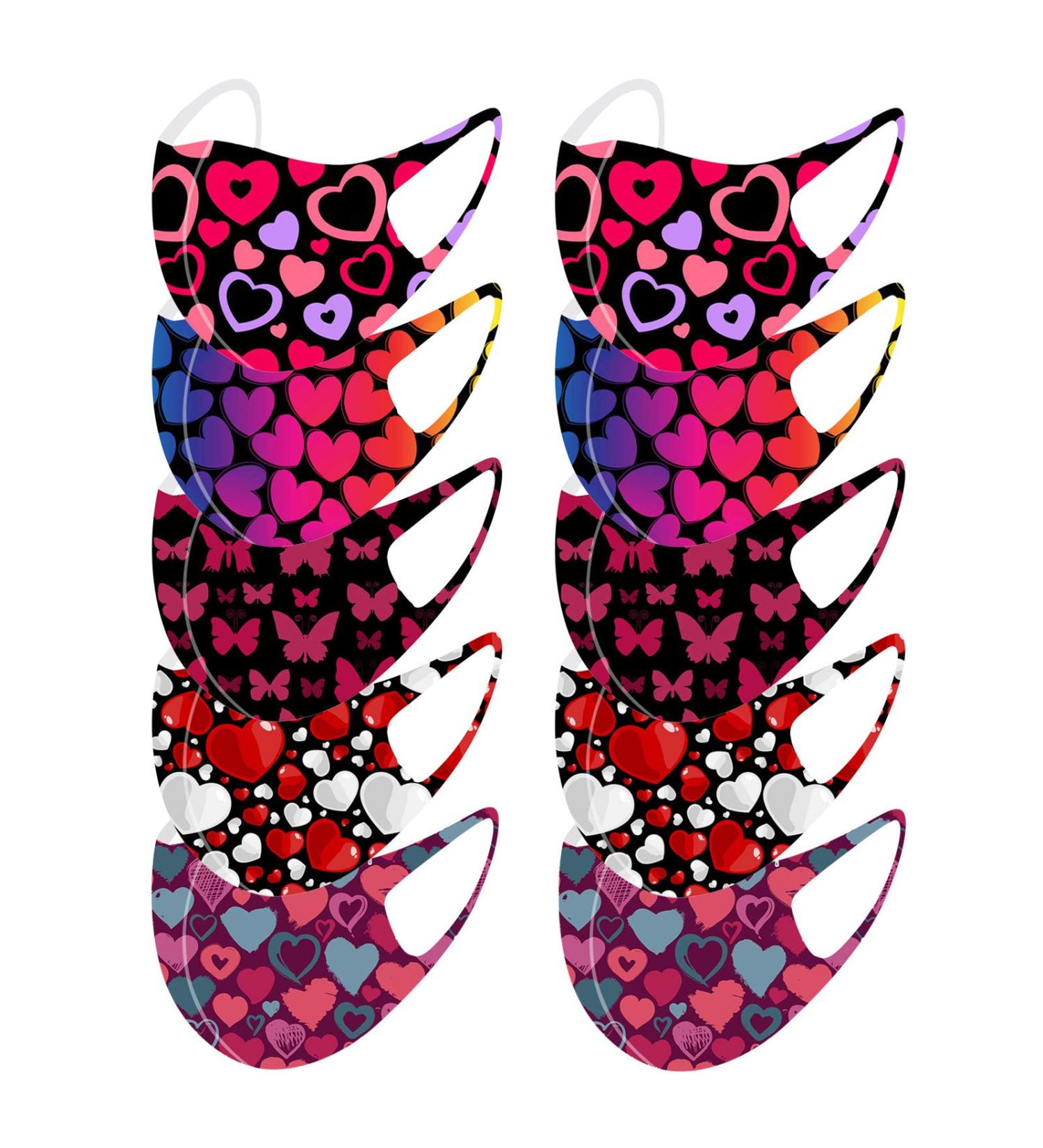 ZQP 10PCS Windproof Activated Carbon mask Valentines Day Baby Cat Holding Heart Shaped Baloons Romantic Love Themed Illustration Vermilion Black Facial Decorations for Adults 10PCS A1124-382 - Buy Online on GoSupps.com