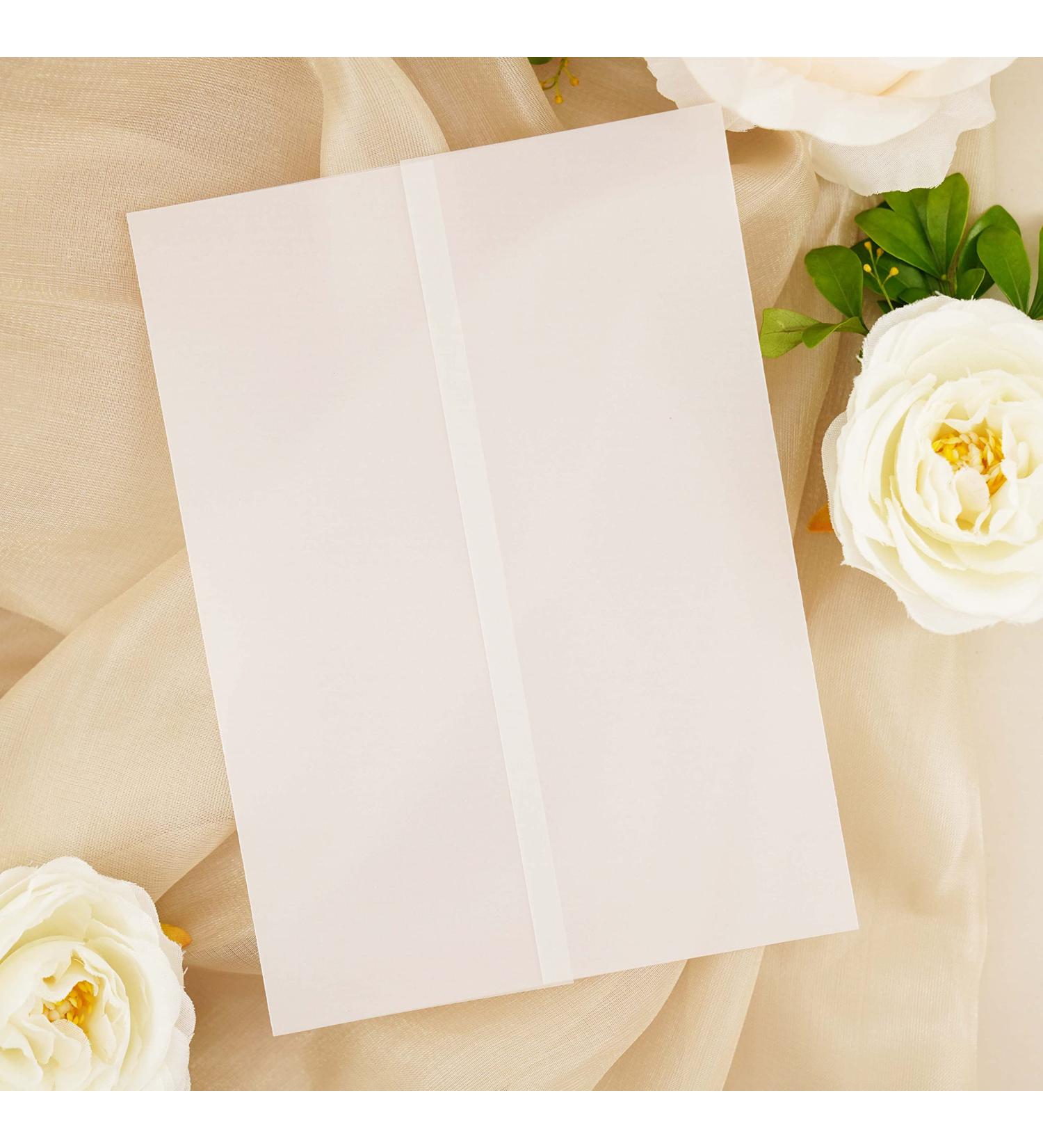 Puremigo 100 Pack Pre-Folded Vellum Jackets for 5x7 Invitations - Transparent 115GSM Wedding Wraps - Buy Online on GoSupps.com