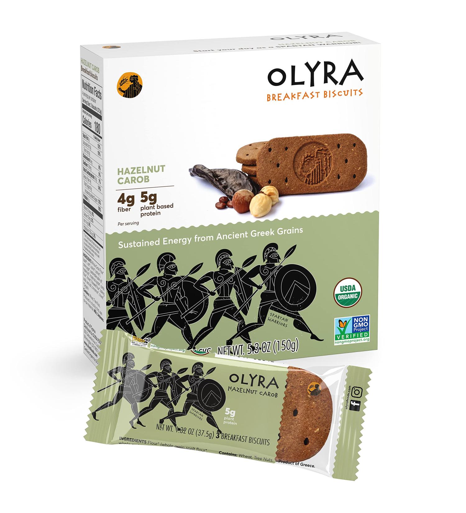 Olyra Organic Hazelnut Carob Breakfast Biscuits â€“ 5.3 OZ | Healthy Snacks - Buy Online on GoSupps.com