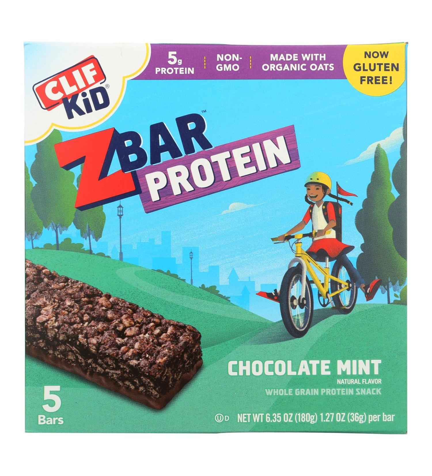 Clif Kid Zbar Organic Protein Snack - Chocolate Mint - Case of 6 (1.27 oz Each) - Buy Online on GoSupps.com