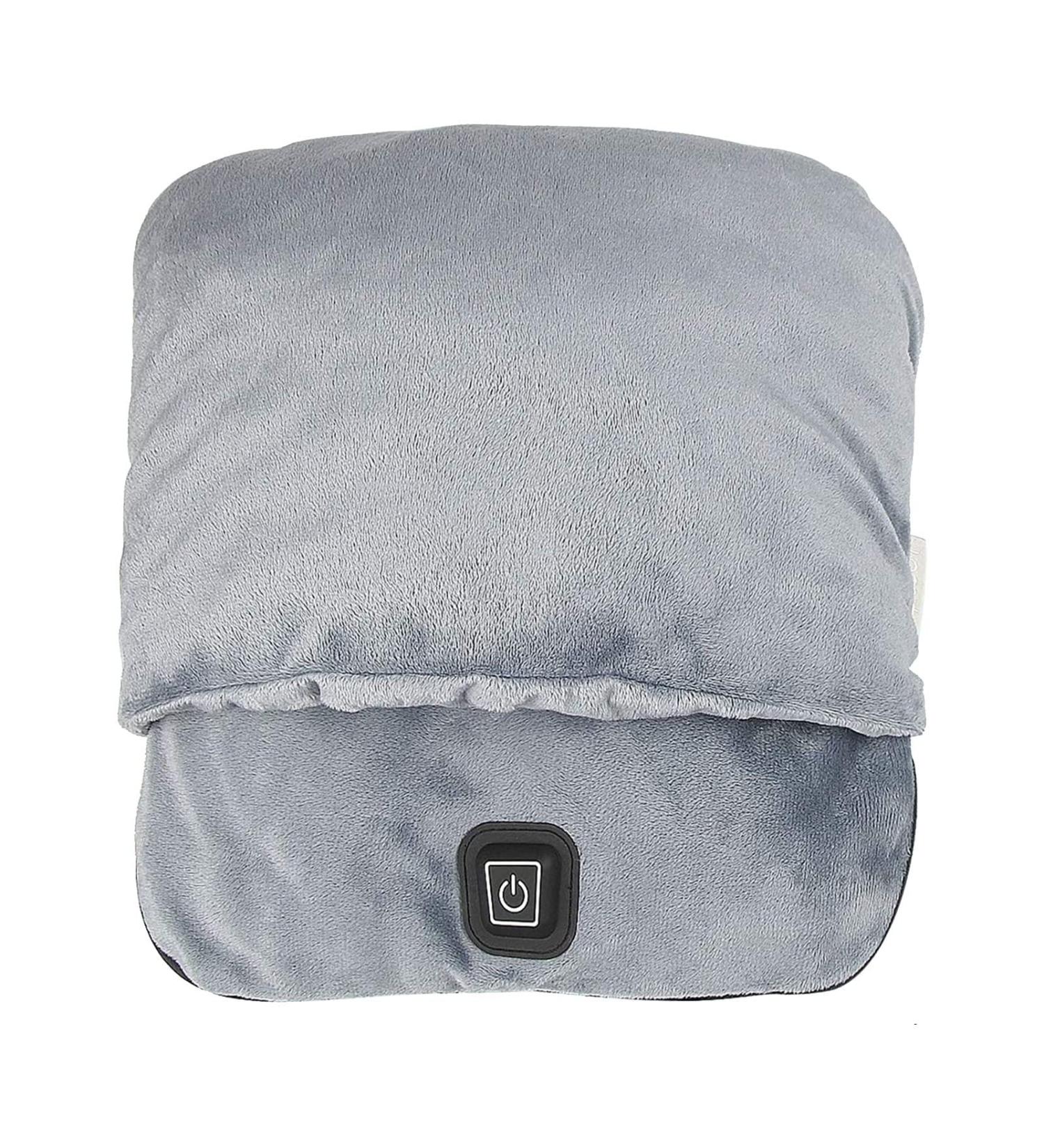 Clicitina foot warmer with heating and vibration massage fast heating pillows ultra-wide fleecer straps 3 settings long-lasting non-slip sole unisex Uz747 (gray one size) gray one size one