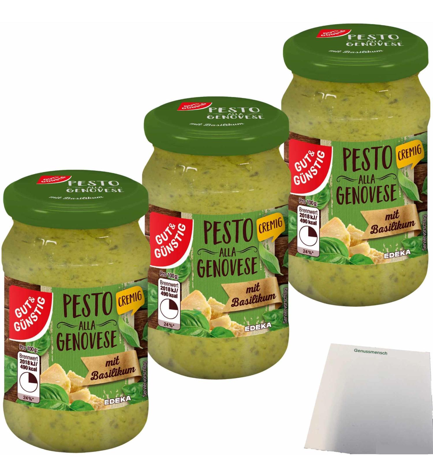 Good&Cheap Pesto alla Genovese 3-Pack (3x190g) - Creamy Italian Basil & Hard Cheese | International Shipping - Buy Online on GoSupps.com