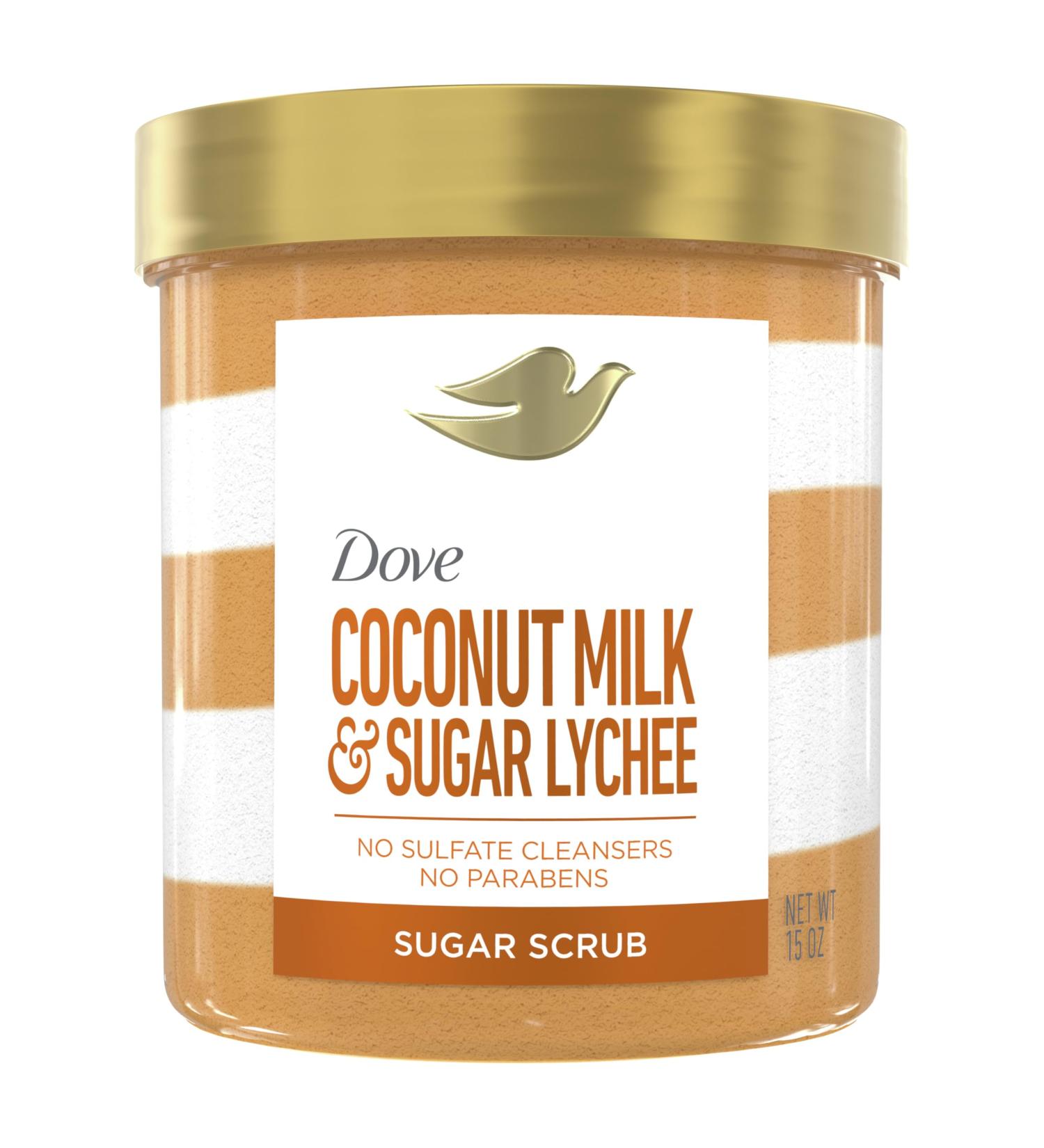 Dove Body Scrub Coconut & Lychee For Women For Exfoliated & Hydrated skin 15 oz - Buy Online on GoSupps.com