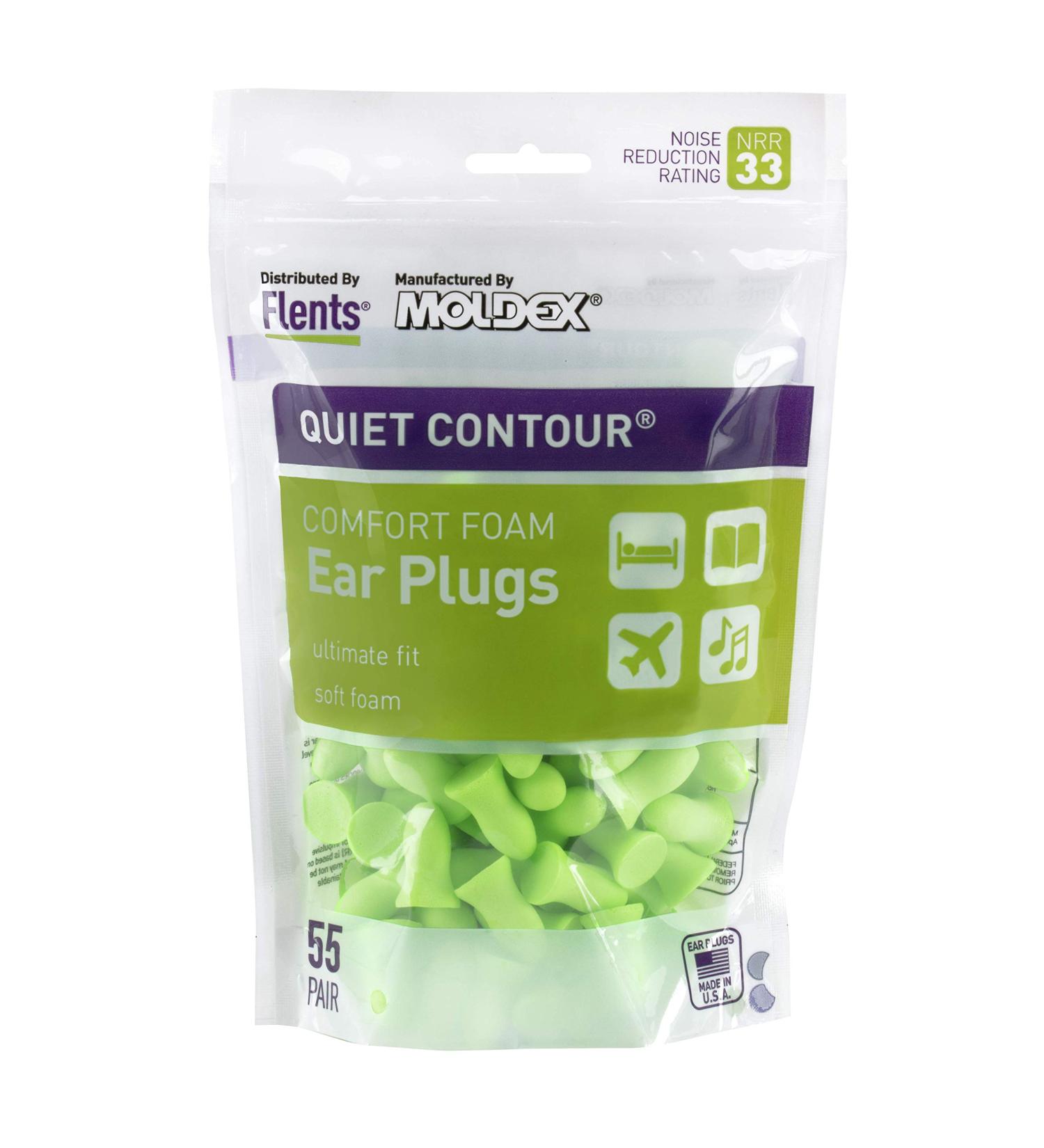 Flents Foam Ear Plugs 55 Pair - NRR 33, Green, Made in USA | Ideal for Sleeping, Snoring, Loud Noise, Traveling, Concerts, Construction, Studying - Buy Online on GoSupps.com