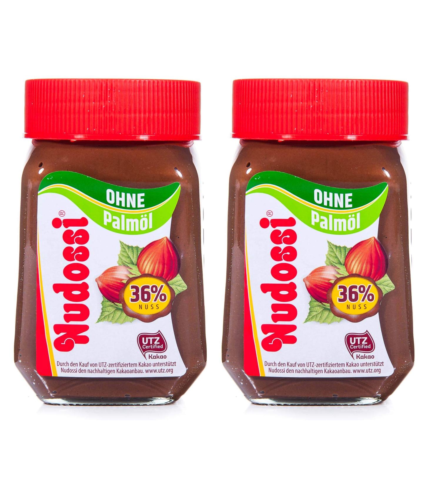 Nudossi Glass Spread Without Palm Oil - 2-Pack (2x300g) | Premium Vegan Hazelnut Cream - Buy Internationally - Buy Online on GoSupps.com