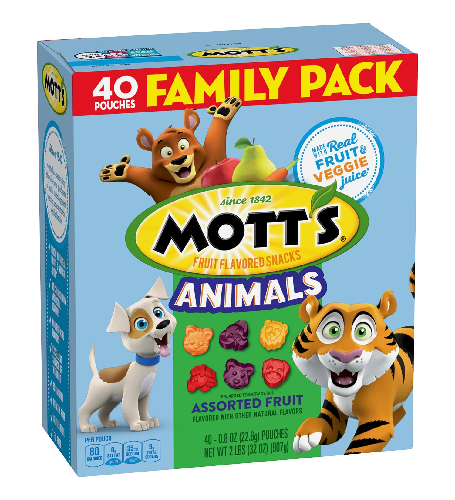 Mott's Fruit Flavored Snacks Animals Assorted Fruit - Gluten Free (40 ct) - Buy Online on GoSupps.com