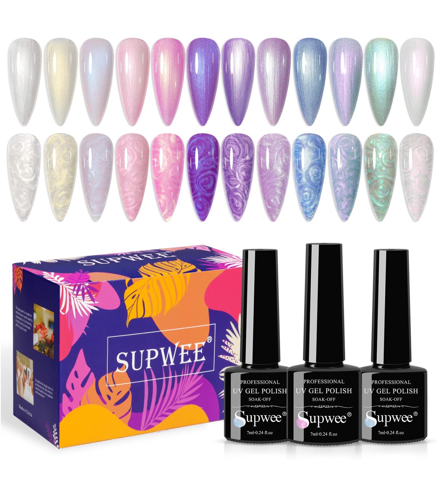 12 Colors Pearl Shell Gel Nail Polish for Shimmering Mermaid Nail Art - Buy Online on GoSupps.com