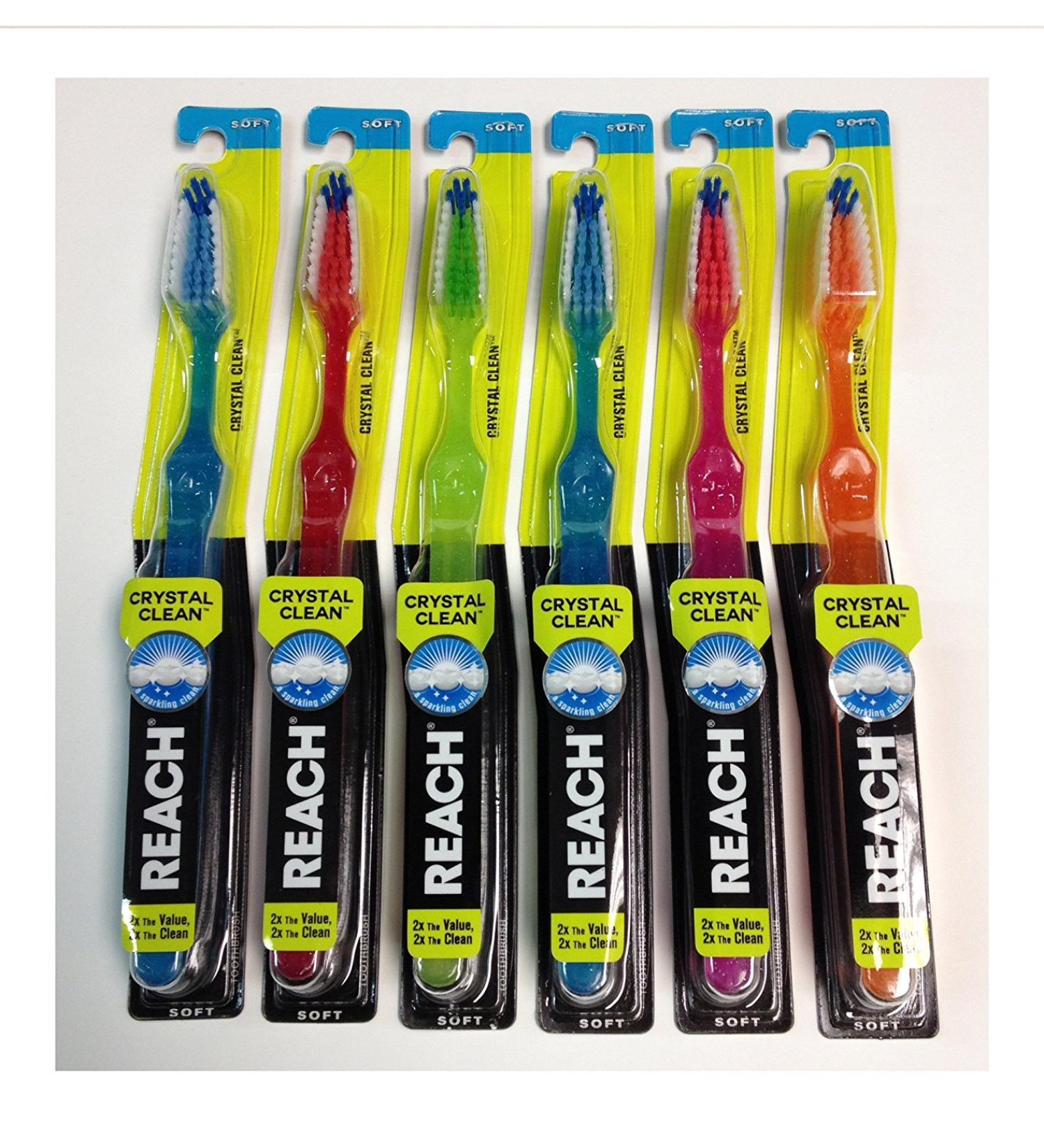 Reach Tb Crystal Blue 6ct Battery Powered Toothbrush for Adults 6 Count (Pack of 1)