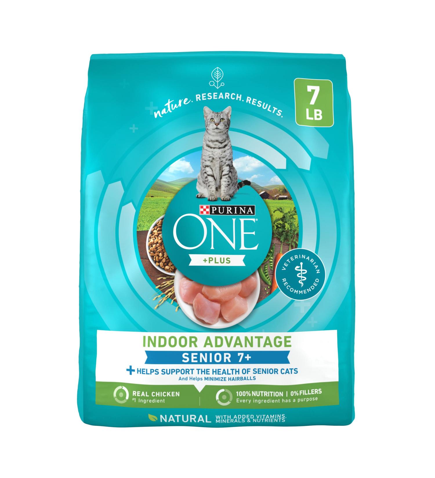 Purina ONE High Protein Natural Senior Dry Cat Food - 7 lb. Bag - Buy Online on GoSupps.com