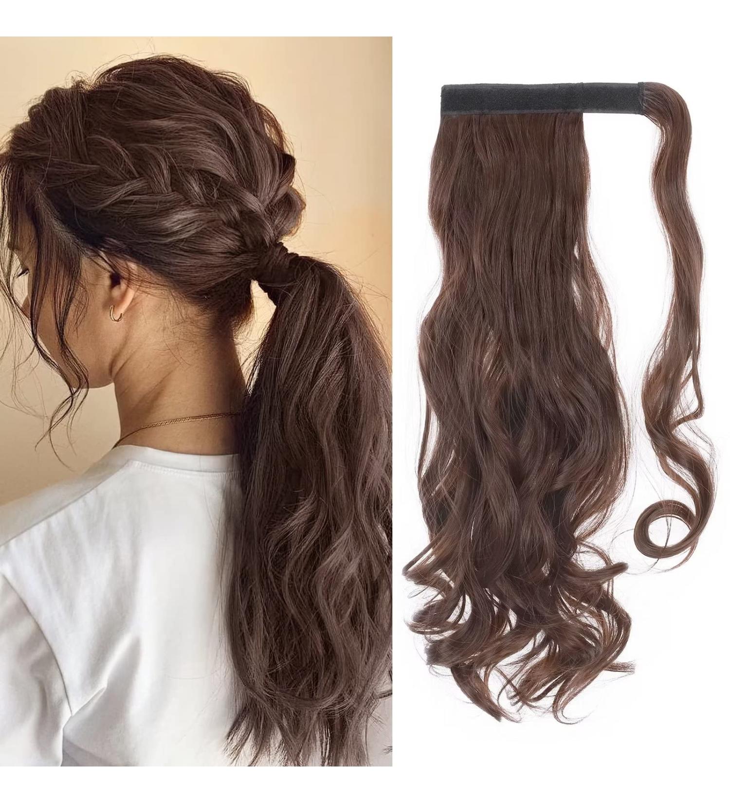 Tess 40cm Wavy Ponytail Extension - Light Brown (#M4) | 90g Braid Hair Extensions for Luxurious Volume - Buy Online on GoSupps.com