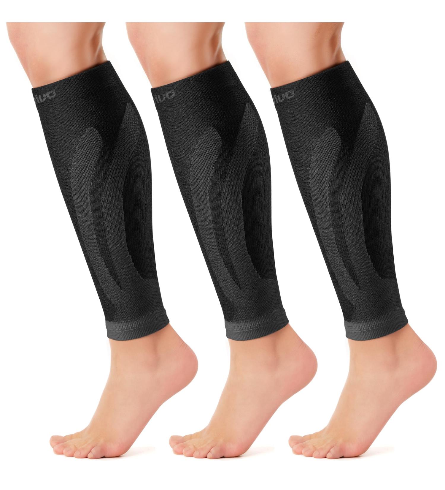 CAMBIVO 3 Pairs Calf Compression Sleeve for Men and Women Leg Compression Sleeve for Running Shin Splint Calf Cramps Varicose Veins Swelling-(Black L/XL) Black L/XL (6 Count) - Buy Online on GoSupps.com