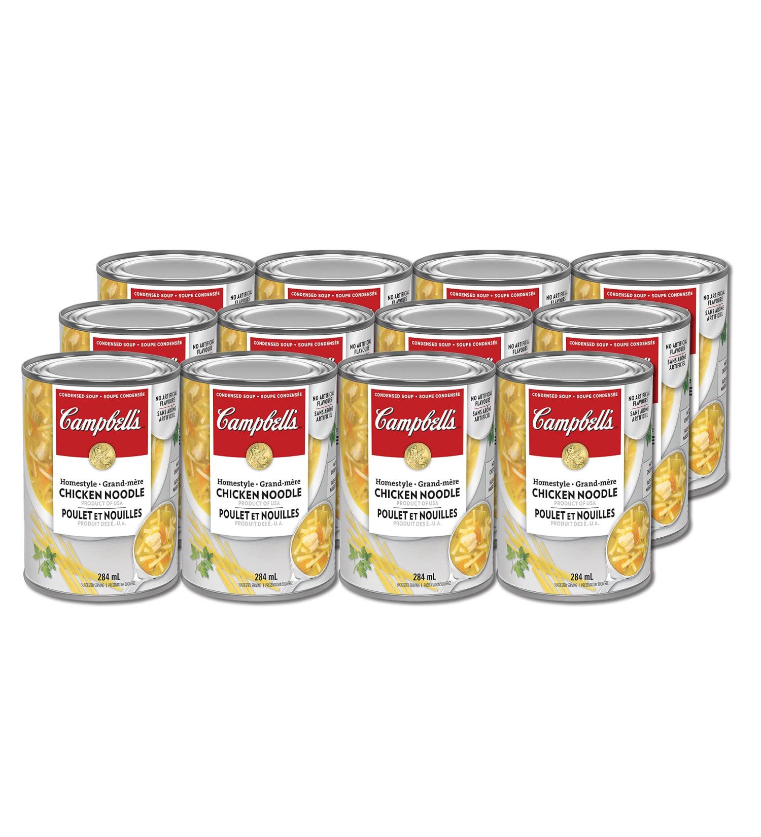 Campbell's Homestyle Chicken Noodle Soup 284ml 12-Count Chicken Noodle 3.41 kg (Pack of 1) - Buy Online on GoSupps.com