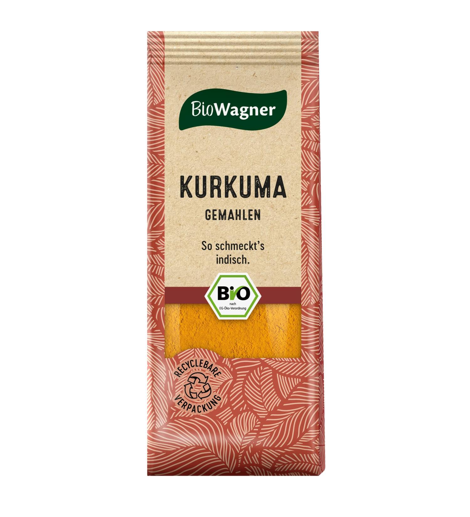 Biowagner - Bio turmeric ground |Intensive yellow color for curries and Asian dishes |Natural organic ingredients |Recyclebare packaging |40 g