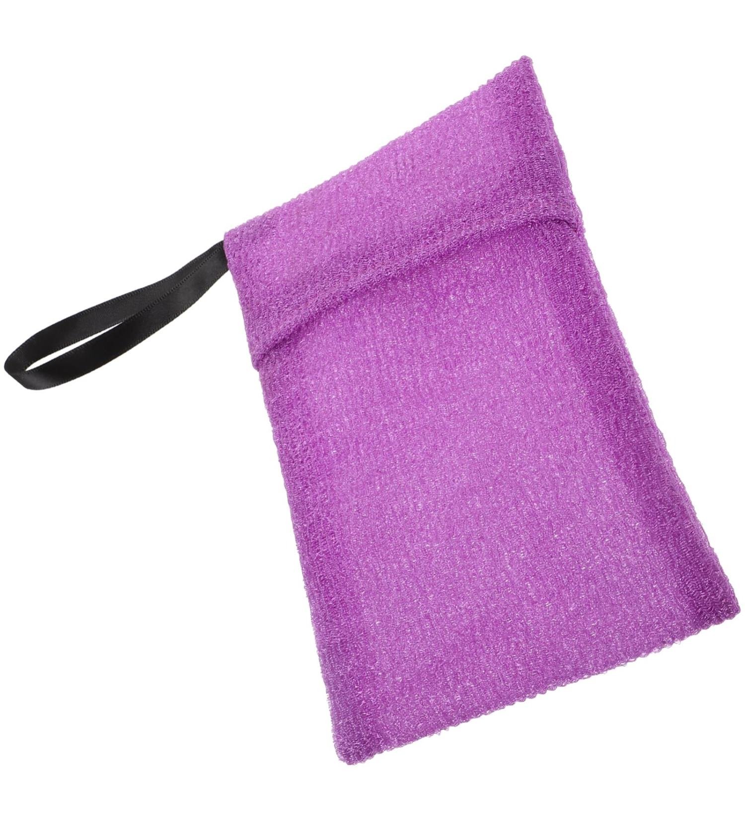 Premium Purple Bath Bag & Soap Pouch - Exfoliating Mesh Storage for Shampoo & Soap Bars - Durable Nylon Scrubber for Bathroom - Buy Online on GoSupps.com