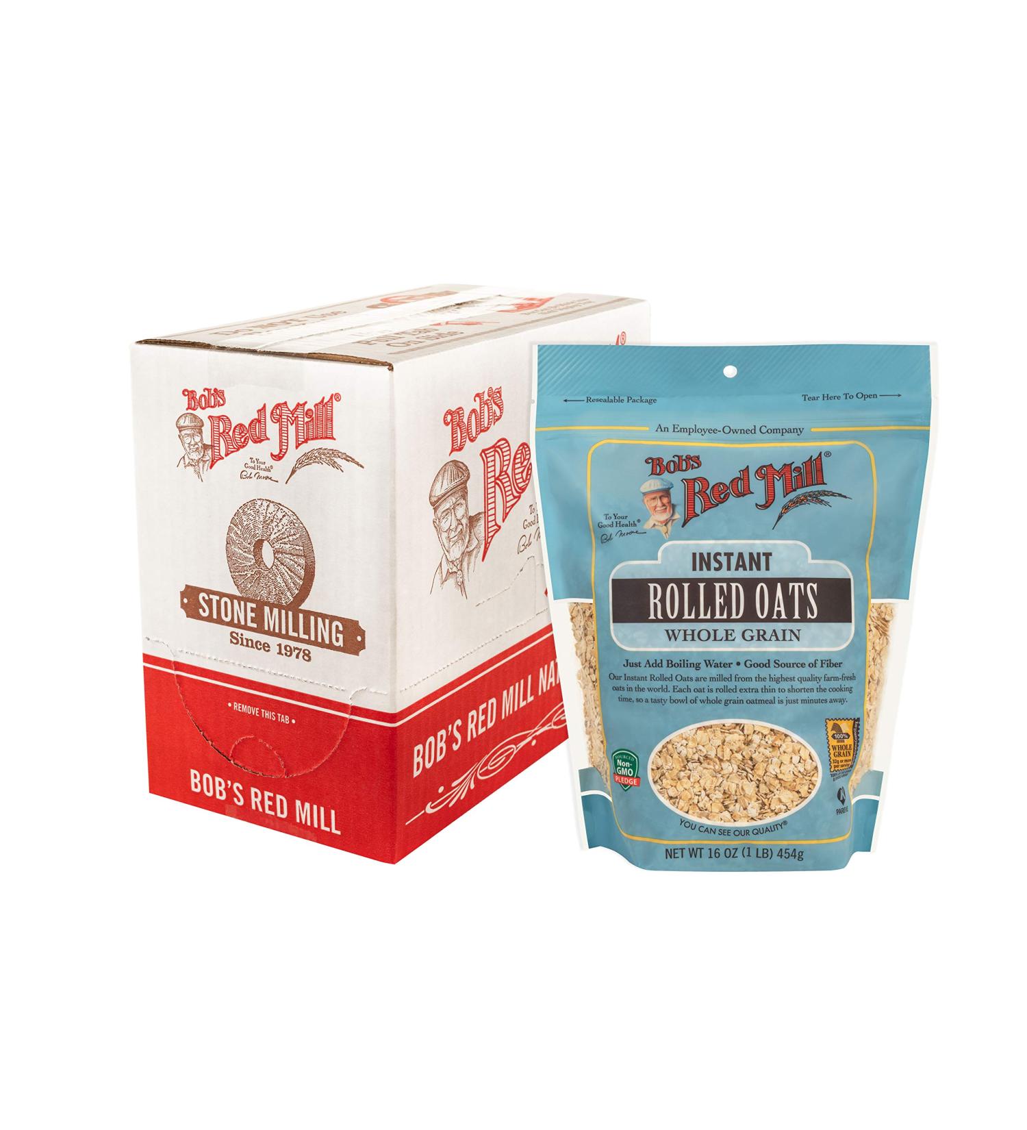 Bob's Red Mill Instant Rolled Oats  16-ounce (Pack of 4) 16 Ounce (Pack of 4) Resealable - Buy Online on GoSupps.com