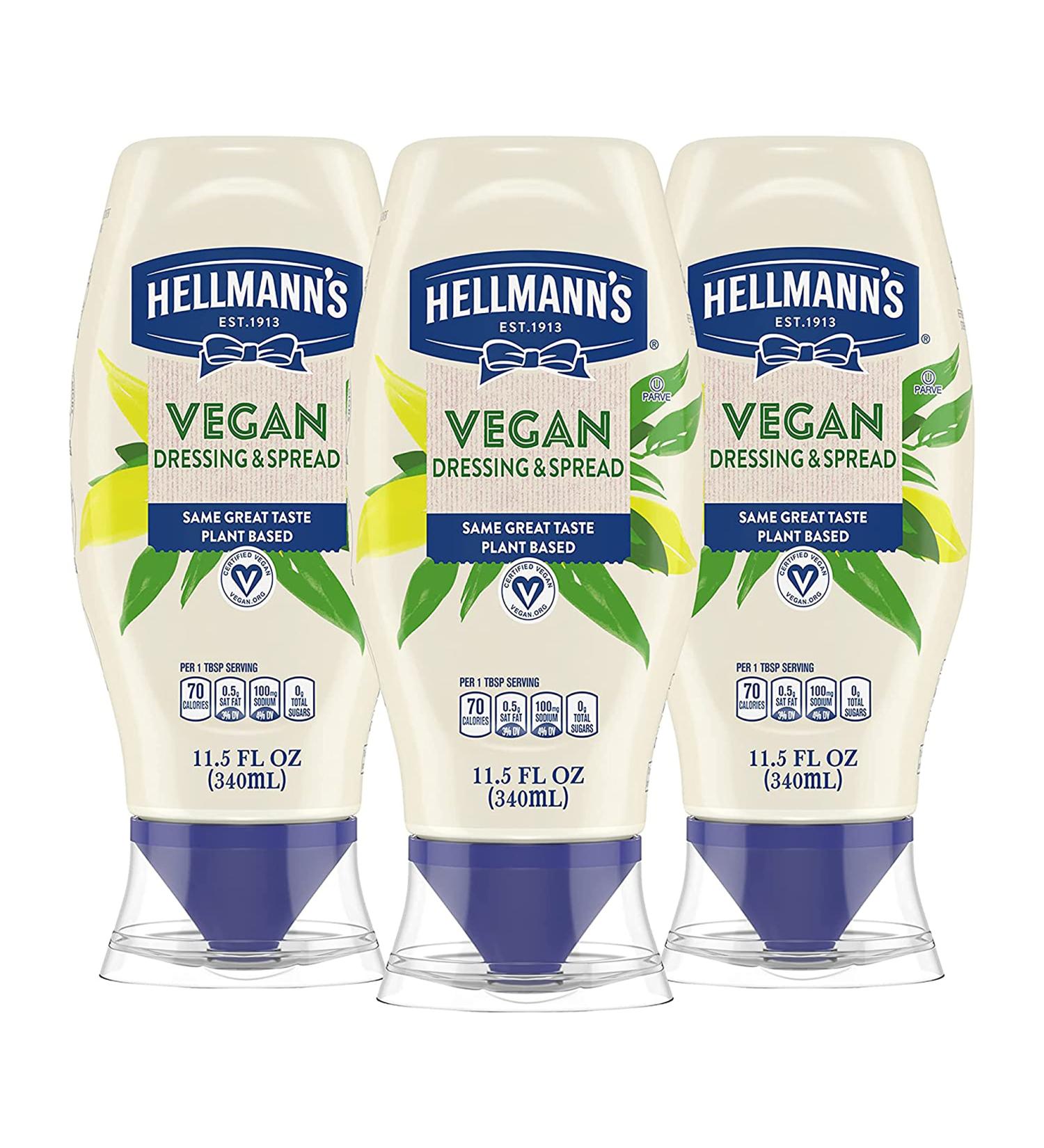 Hellmann's Vegan Dressing and Spread - Creamy Plant-Based Mayo Alternative - Egg-Free, Same Great Taste - 11.5 oz (Pack of 3) - Buy Online on GoSupps.com