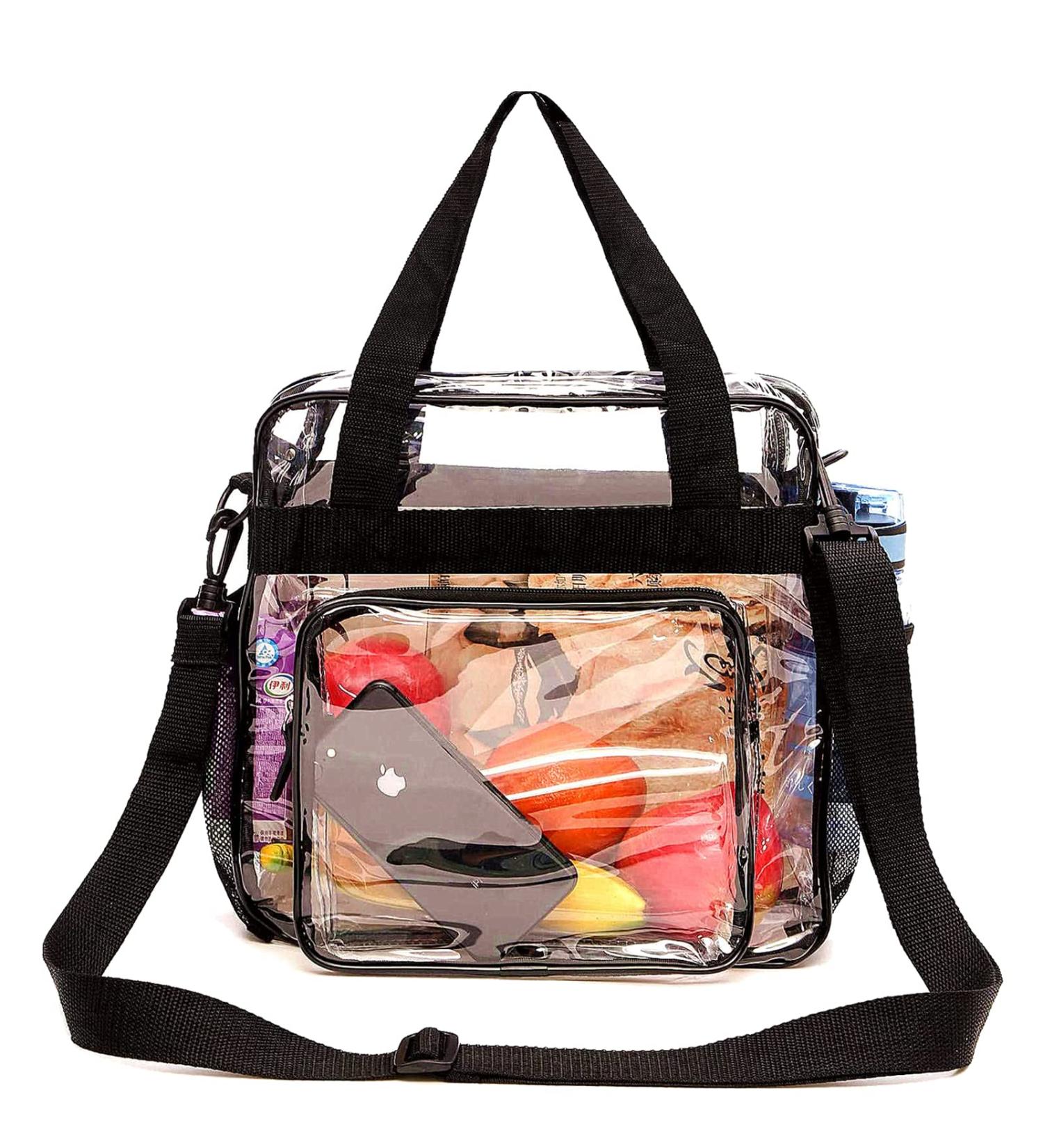 Stadium Approved Clear Crossbody Bag with Zipper Closure - Classic Black - Buy Online on GoSupps.com