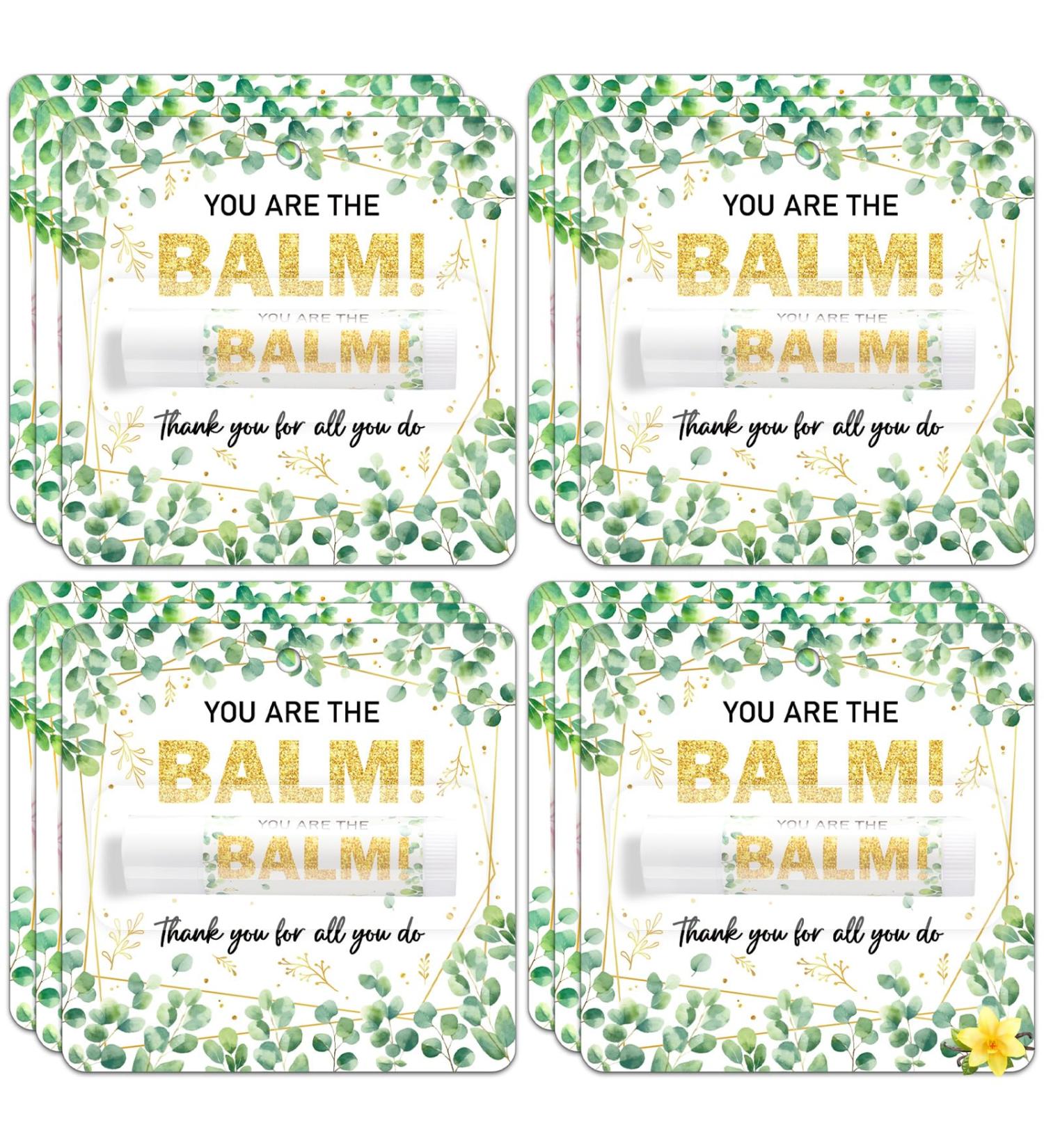 5 Pack Christmas Appreciation Lip Balm Gifts Bulk Thank You Party Favors for Employee Staff Coworker Teacher Friend Volunteer Women Men Winter Gift Eucalyptus leaf You Are the Balm - Buy Online on GoSupps.com