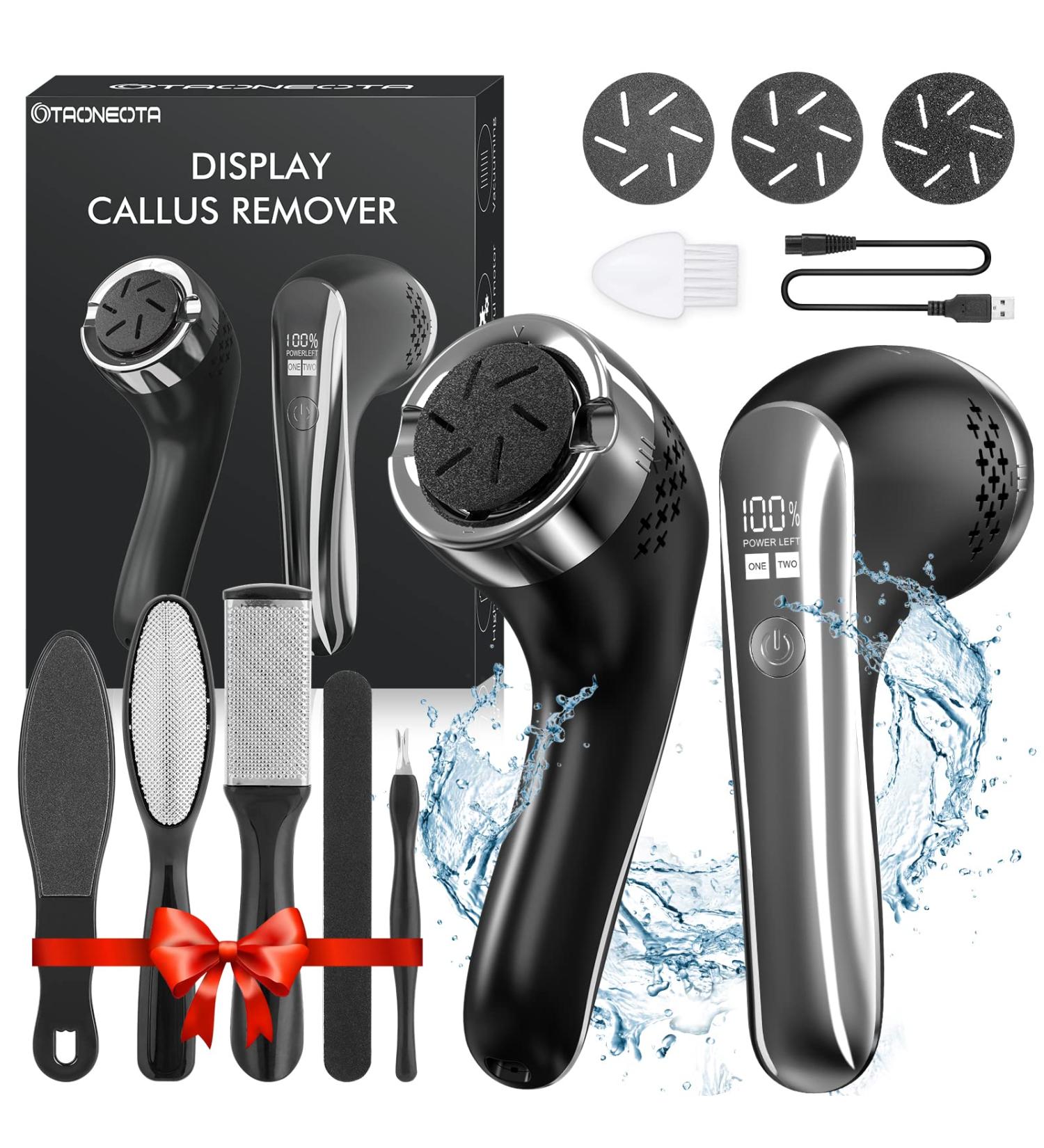 Electric Callus Remover with Dander Vacuum Cleaner | Professional Pedicure Tools Kit with 3 Rollers, 2 Speeds & LCD Display | Powerful Foot File for Dead Skin Removal - Foot Care Essential - Buy Online on GoSupps.com
