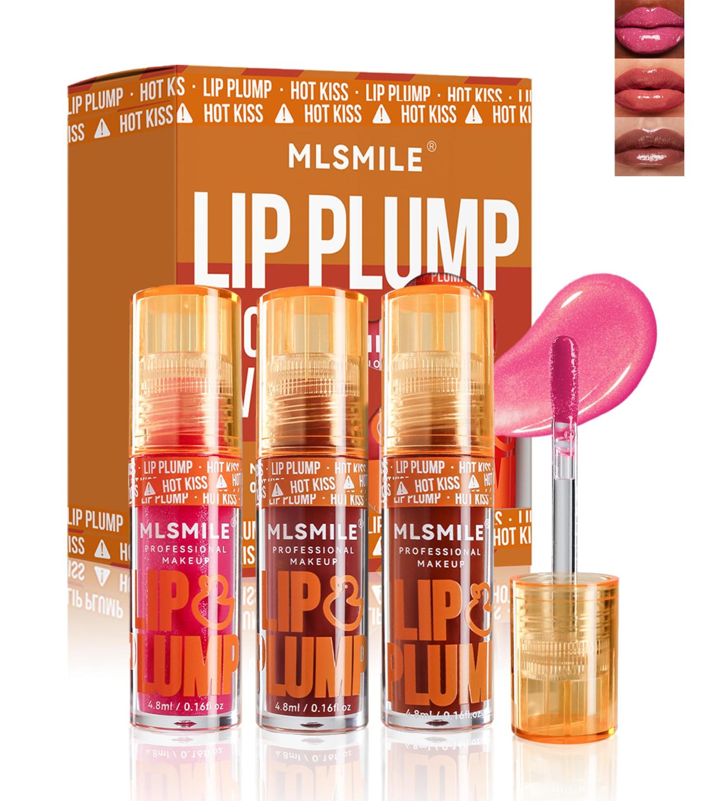 Plumping Lip Gloss - 3 Colors Hydrating Lip Glow Oil Set Pink Clear Lip Tint Stain Glitter Long Lasting Tinted Lip Oil Sparkly Moisturizing Lip Plumper Gloss Make Lip Fuller for Women Makeup -Set B - Buy Online on GoSupps.com