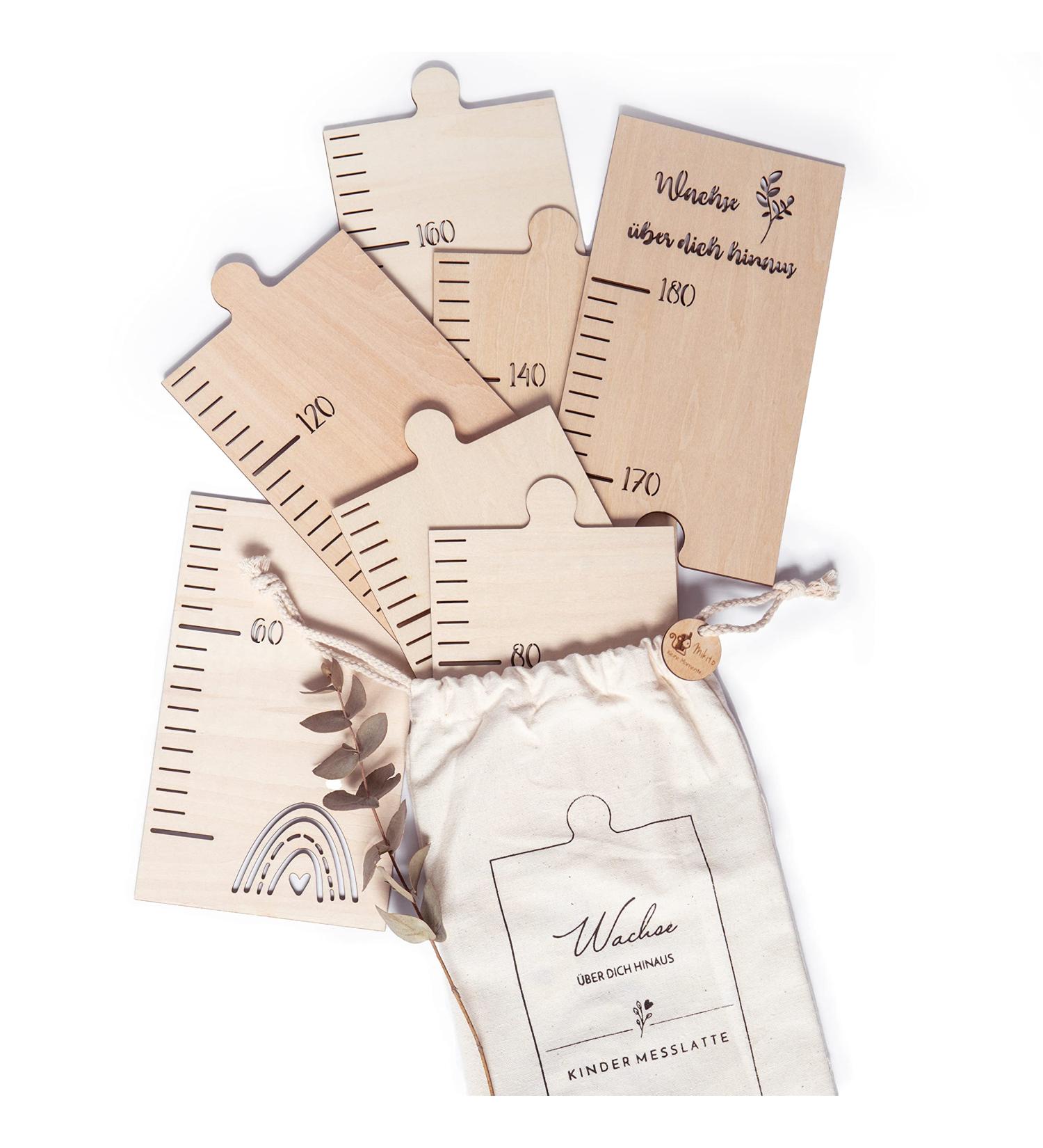 Buy Mikito Holz Ma for Kids - Growth Chart with Wall Attachment | Natural Wood Wall Decor for Children's Room | Perfect Measuring Strip Puzzle for Boys & Girls - Buy Online on GoSupps.com