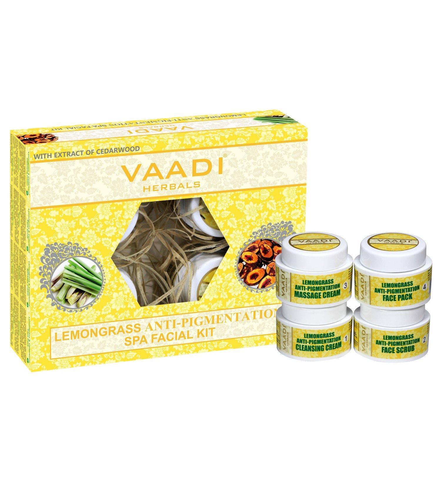 Vaadi Herbals Lemongrass & Cedarwood Spa Facial Kit - Nourish & Rejuvenate Your Skin - International Shipping Available - Buy Online on GoSupps.com