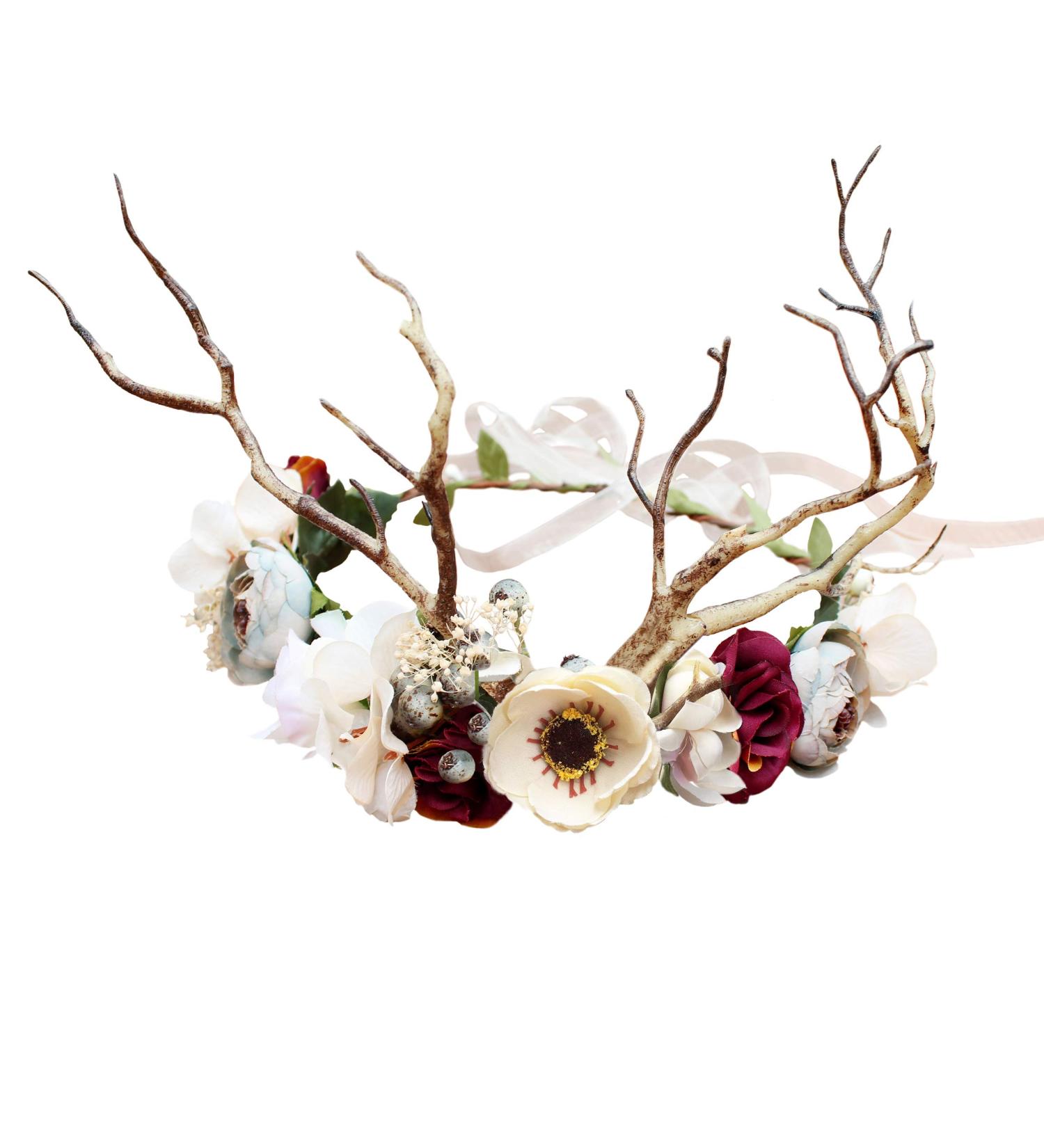 Deer Antler Flower Headband for Cosplay & Parties - LLinfflr Antler Hair Band - Buy Online on GoSupps.com