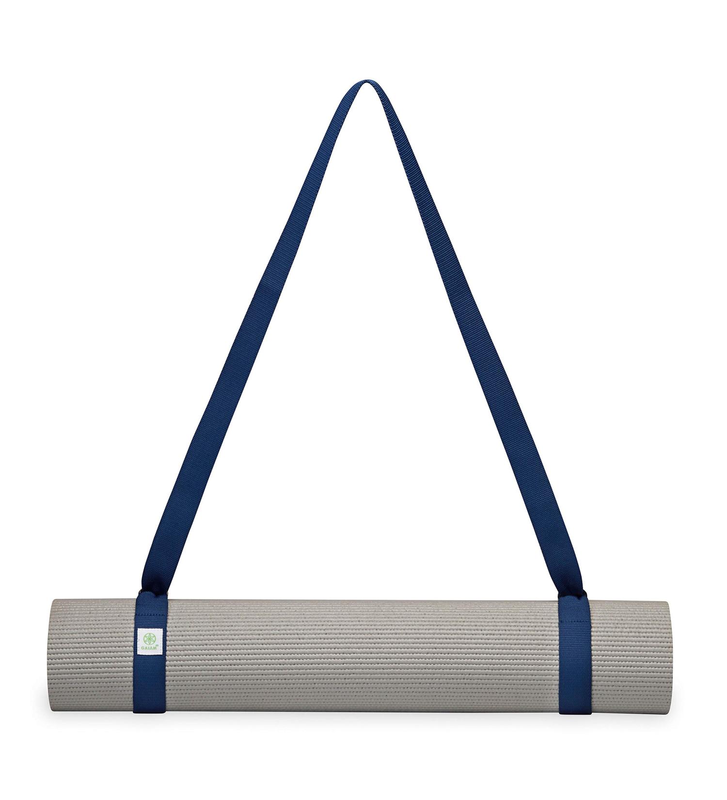 Gaiam Easy-Cinch Yoga Mat Sling - Navy | Convenient Sling for Yoga Mats (1 Count, Mat Not Included) - Buy Online on GoSupps.com