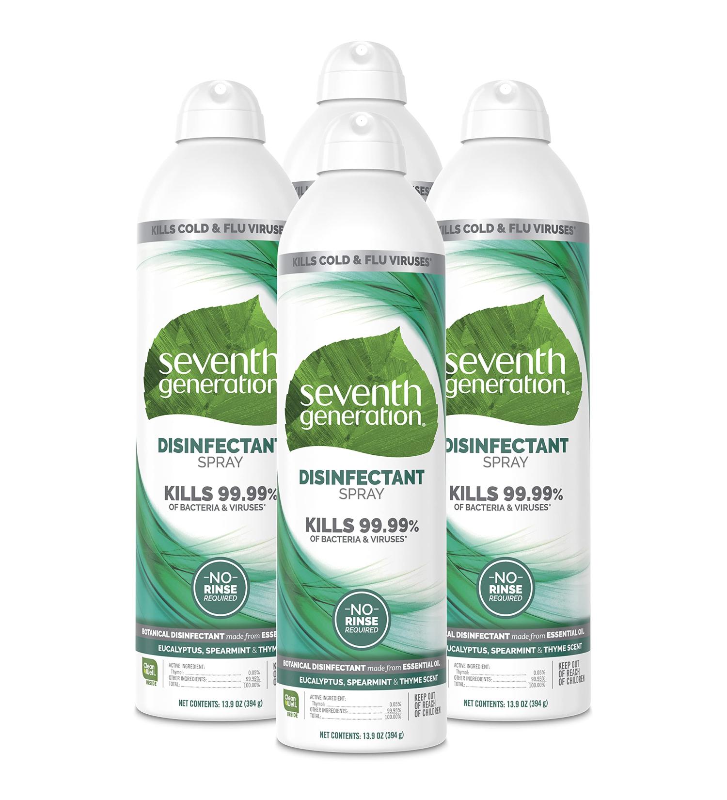 Seventh Generation Eucalyptus Spearmint & Thyme Disinfectant Spray 13.9oz - Pack of 4 - Buy Online on GoSupps.com