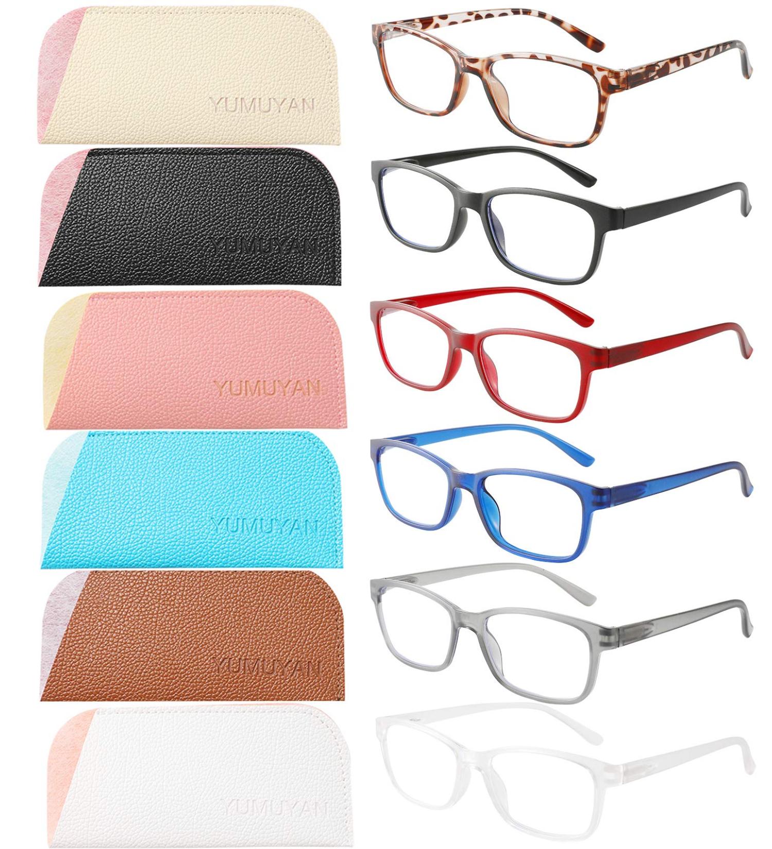 Yumuyan 6-Pack Blue Light Blocking Reading Glasses for Women Men - Anti-Eyestrain Computer Readers with Spring Hinge (Mixed Colors, 3.0x) - Buy Online on GoSupps.com
