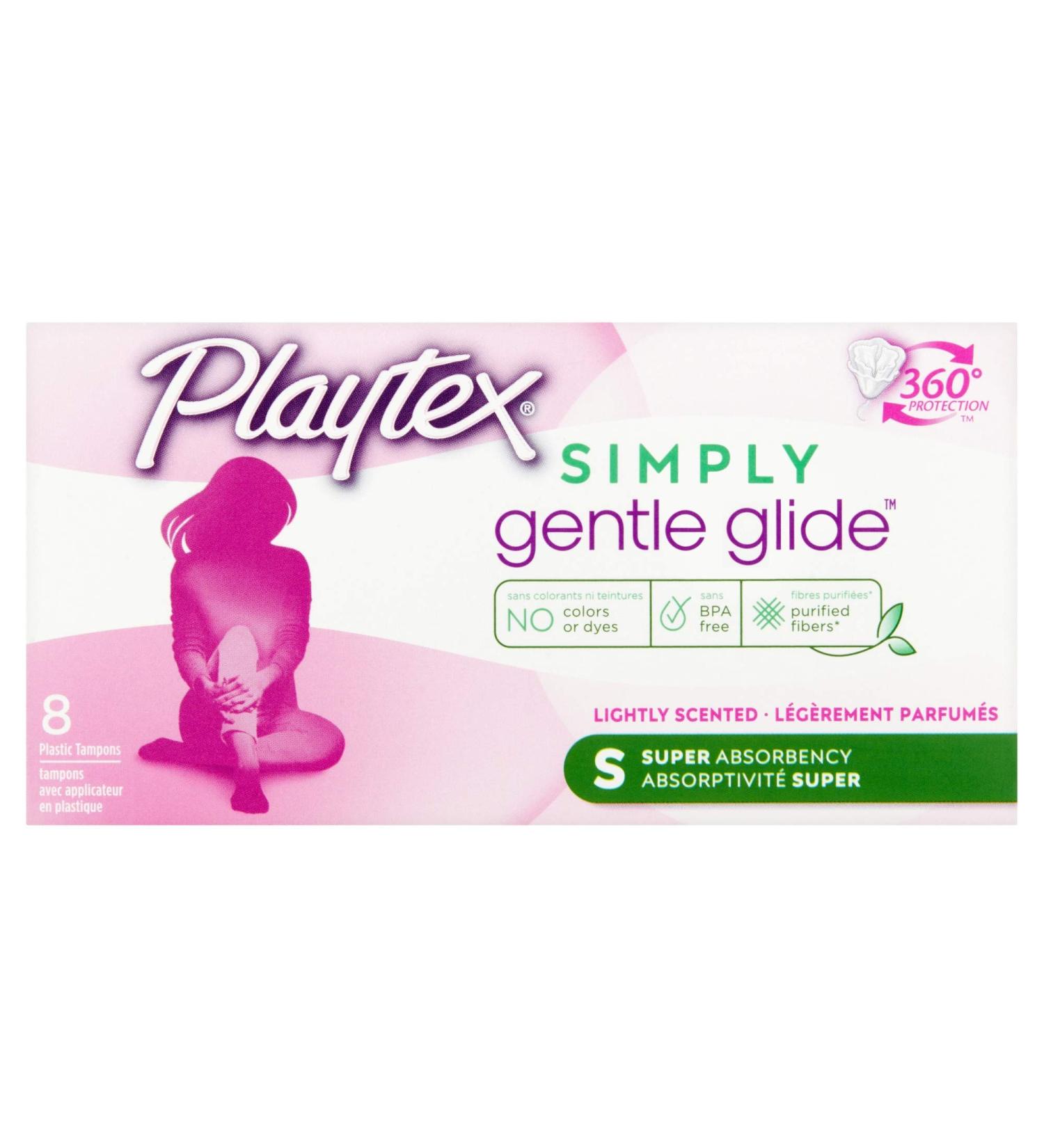 Playtex Gentle Glide Super Absorbency Tampons 8-Count - Effective Protection for Heavy Flow Days - Buy Online on GoSupps.com