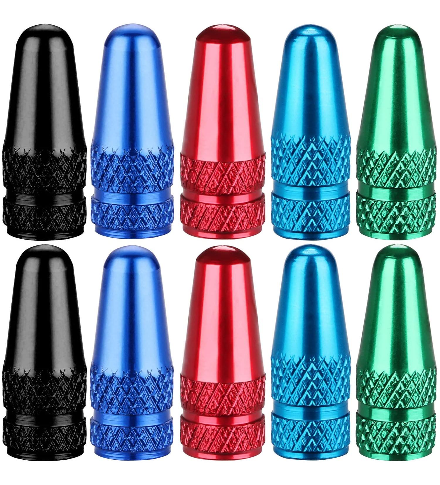 Presta Valve Caps Aluminum Anodized Dust Covers for MTB, Road, Hybrid & Fat Bikes - 10-Pack - Buy Online on GoSupps.com