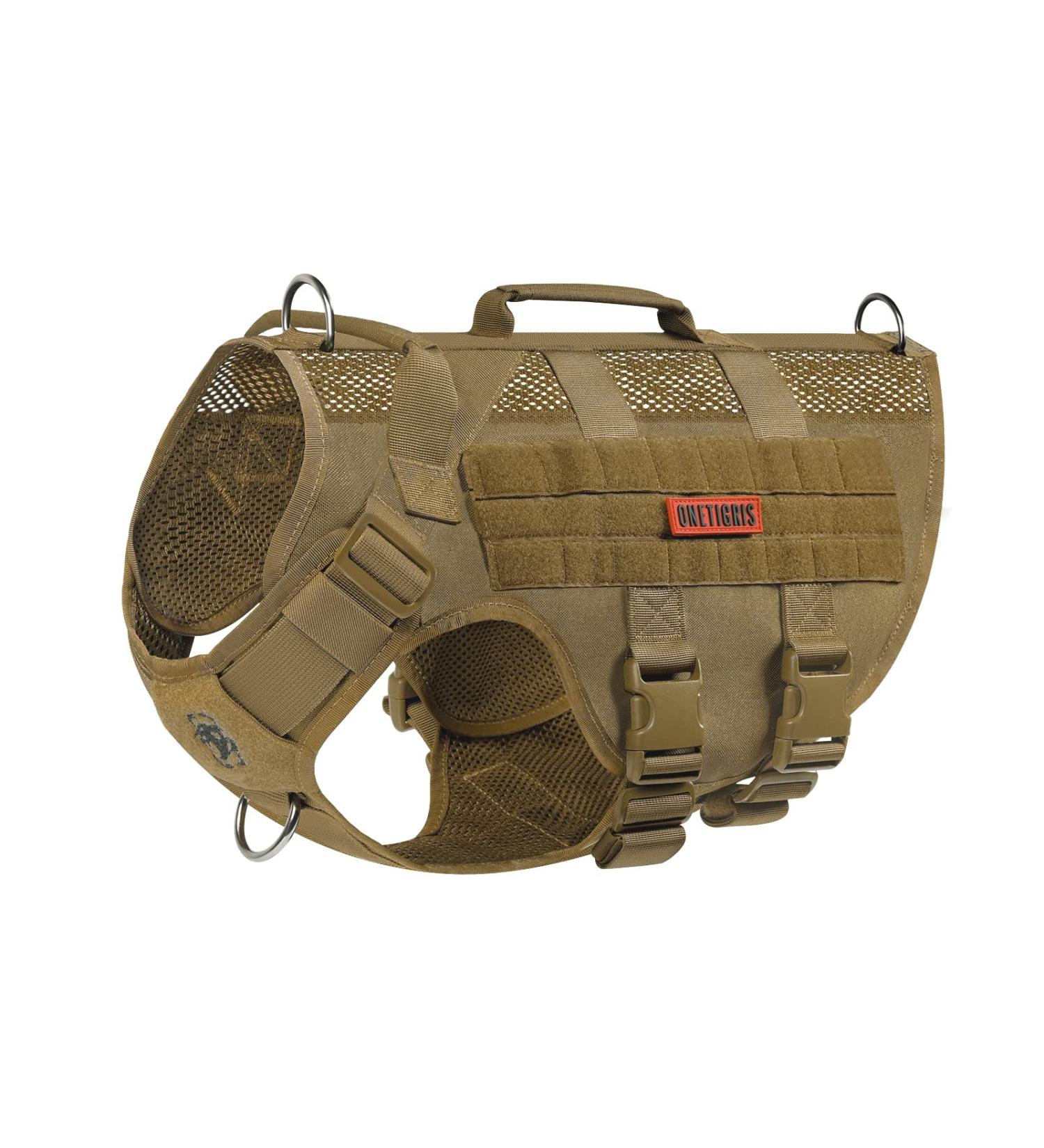 Oneigris No-Pull Dog Harness - Ultra Breathable Adjustable Mesh Vest for Large/Medium Dogs with 2 Handles - Brown (L: Neck 45-63cm Breast 68-91cm) - International Shipping Available - Buy Online on GoSupps.com
